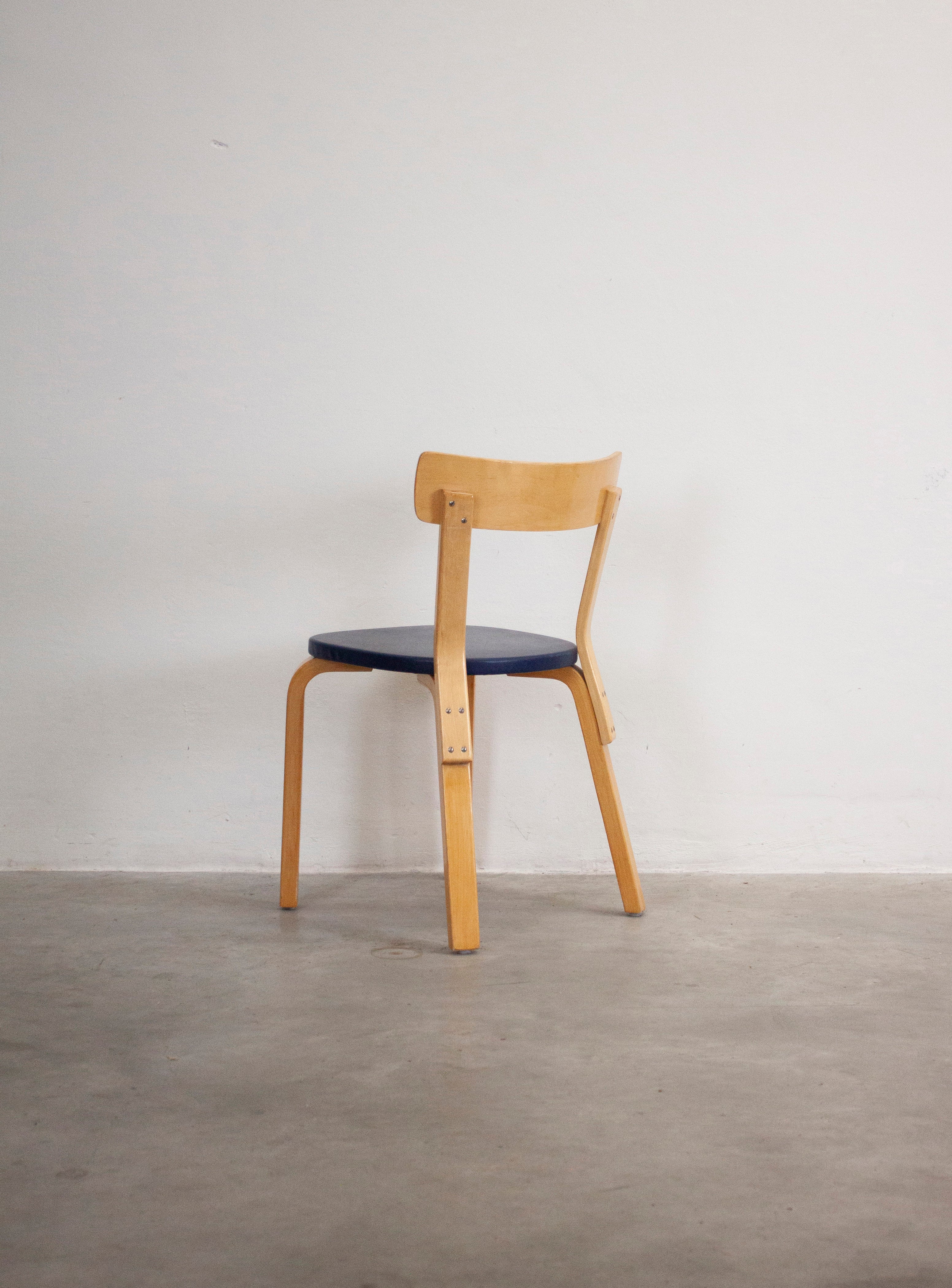 Artek Model 69 Chairs by Alvar Aalto (Blue) - Image 6