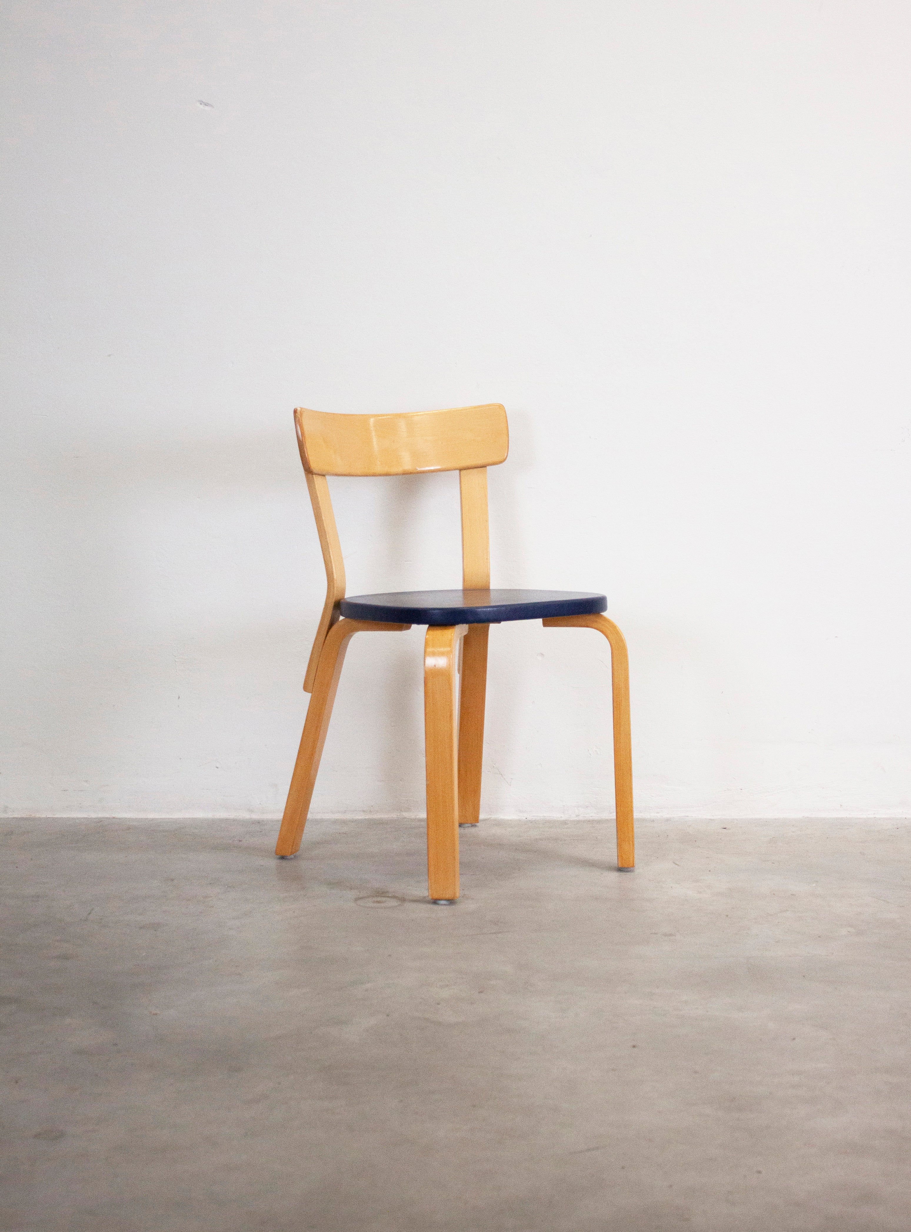 Artek Model 69 Chairs by Alvar Aalto (Blue) - Image 7