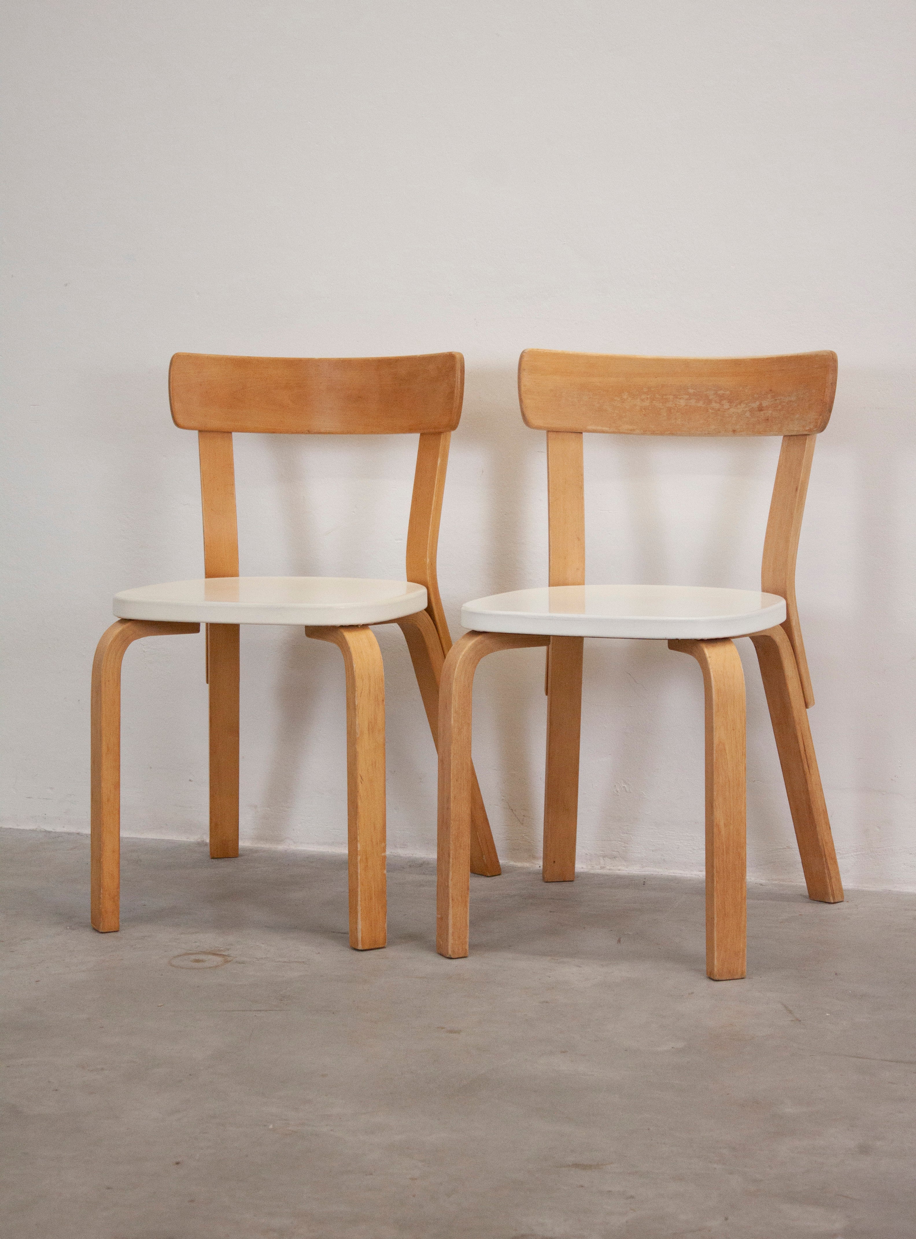 Artek Model 69 Chairs by Alvar Aalto (White) - Image 11