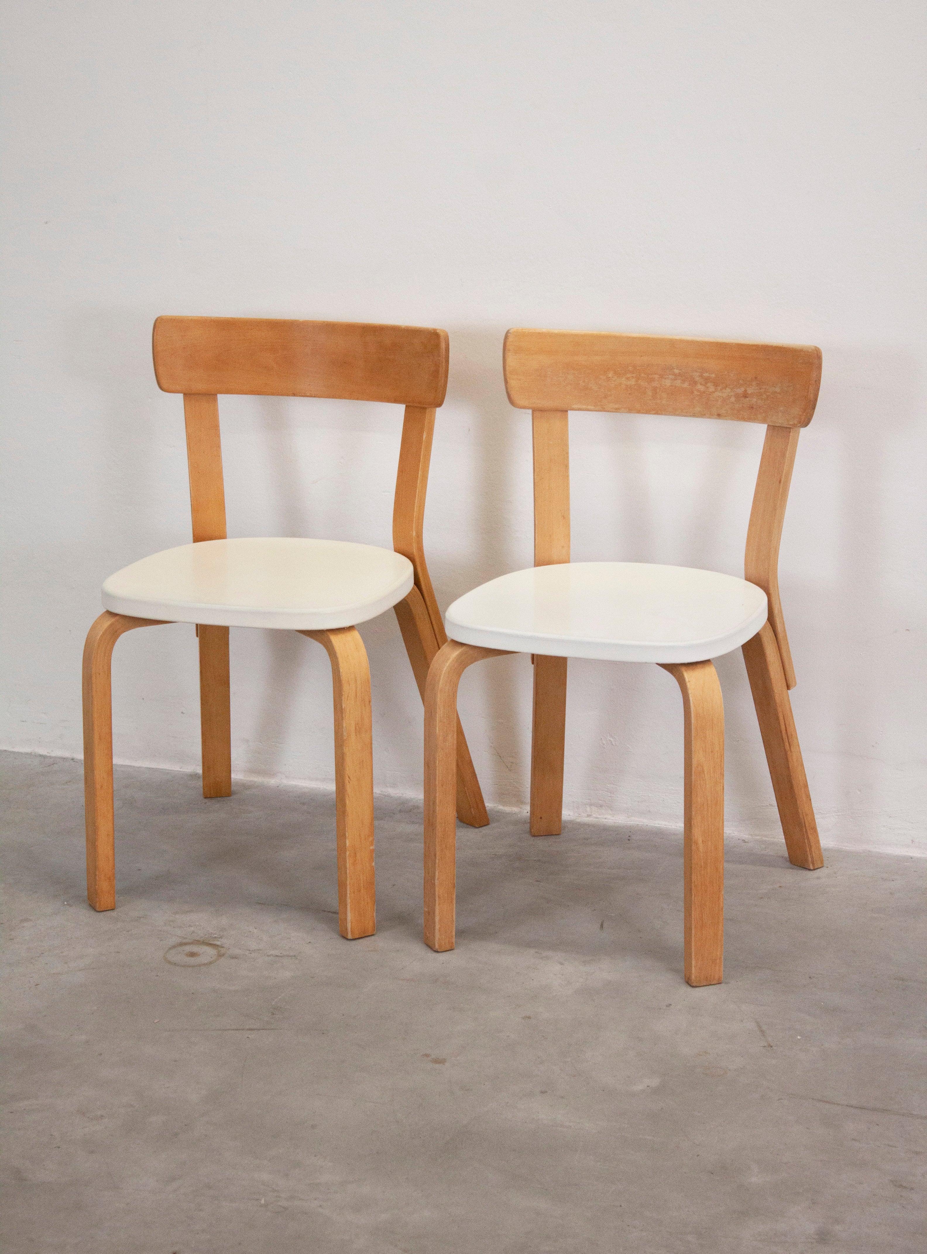 Artek Model 69 Chairs by Alvar Aalto (White) - Image 13