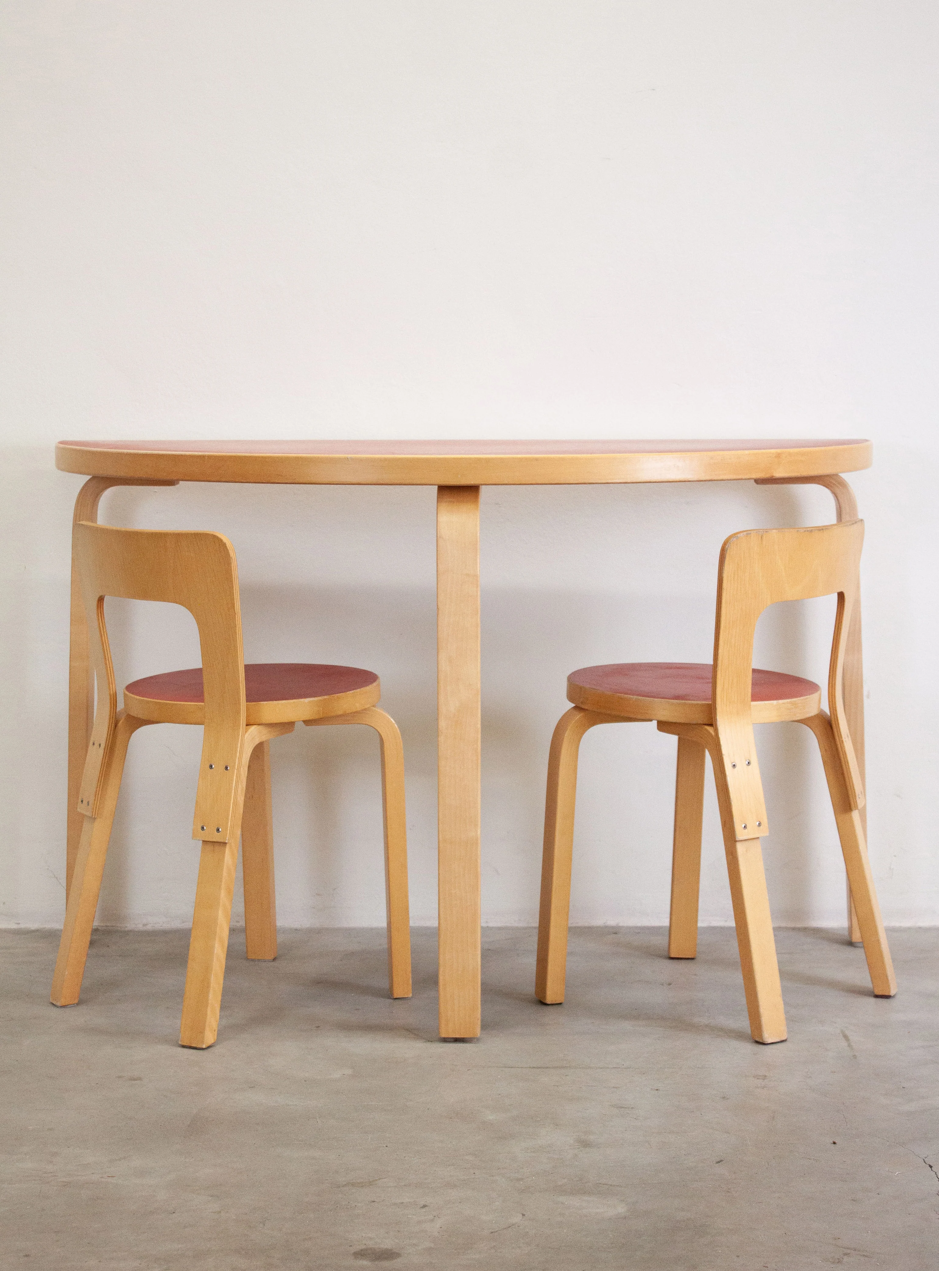 Artek Model 95 Half Round Dining Table by Alvar Aalto (Red) - Image 10