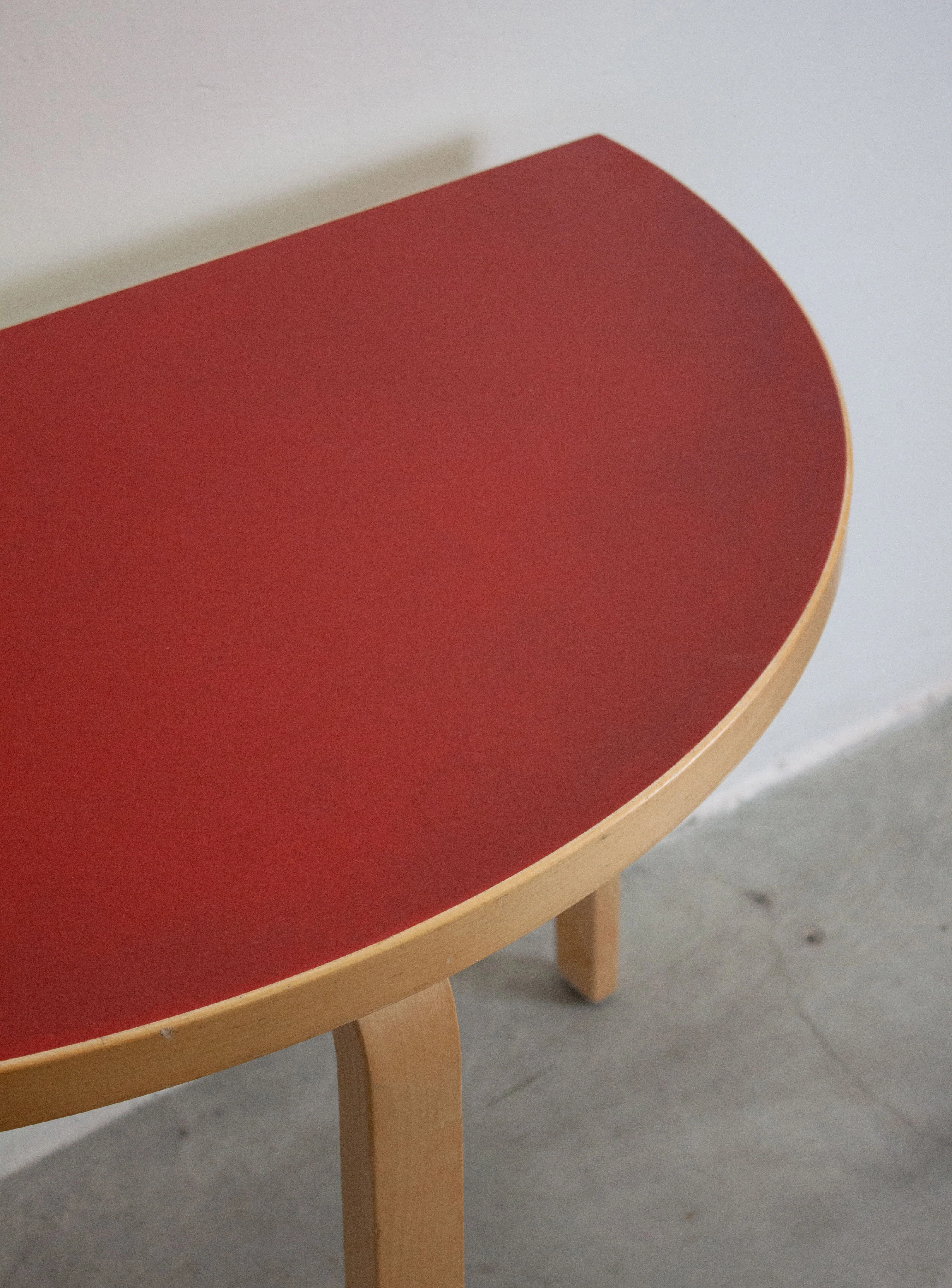 Artek Model 95 Half Round Dining Table by Alvar Aalto (Red) - Image 14