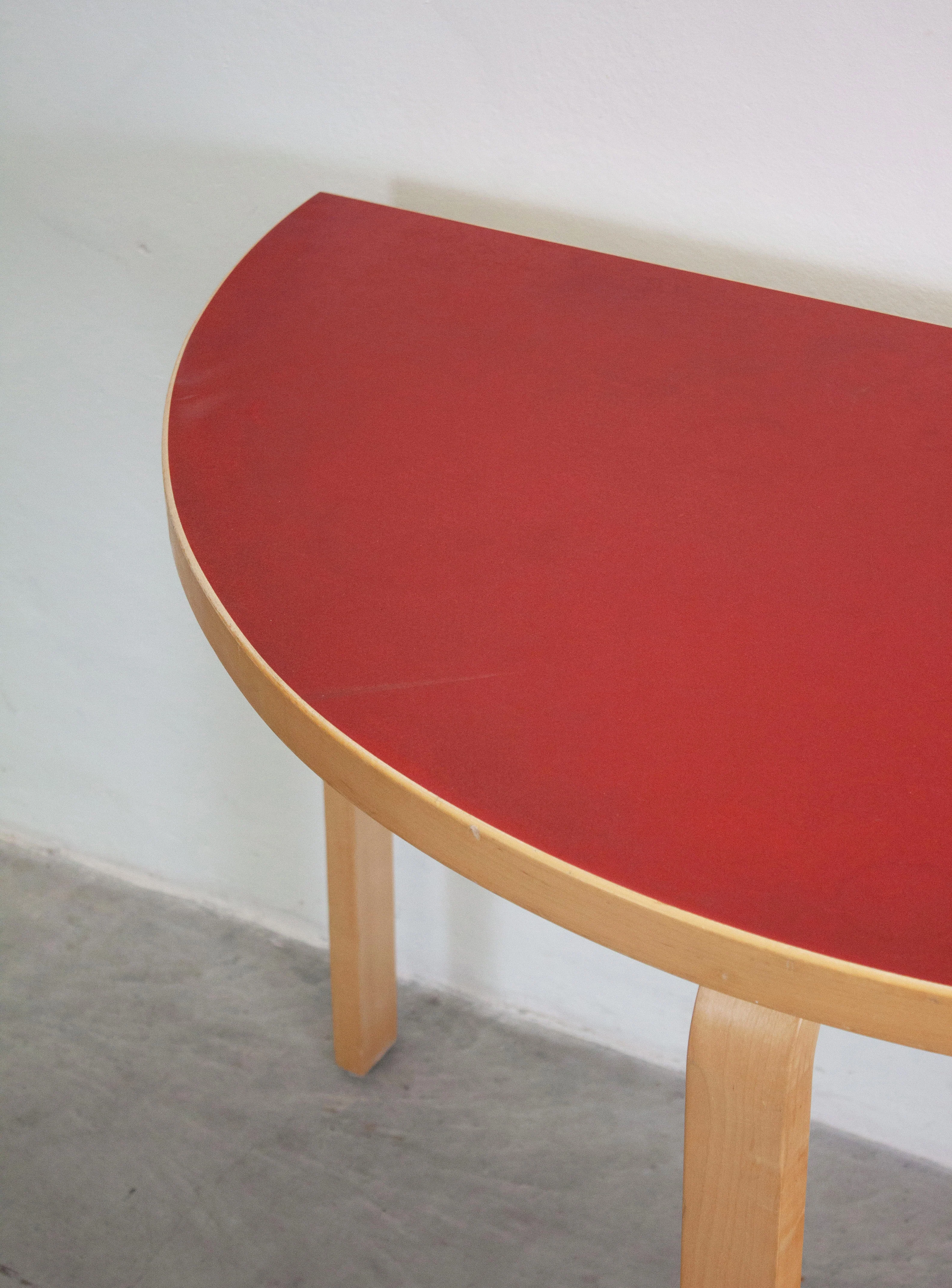 Artek Model 95 Half Round Dining Table by Alvar Aalto (Red) - Image 15