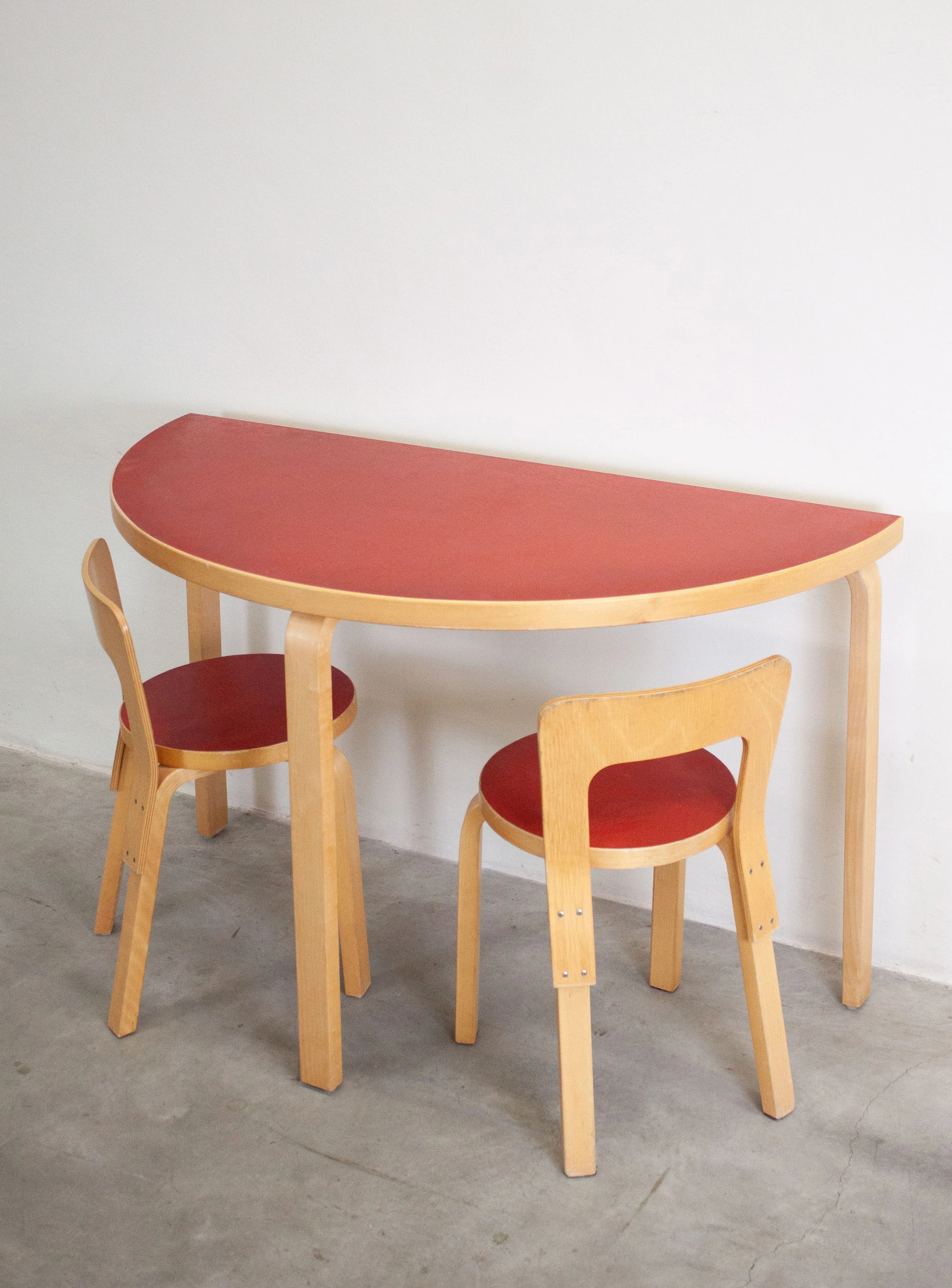 Artek Model 95 Half Round Dining Table by Alvar Aalto (Red) - Image 19