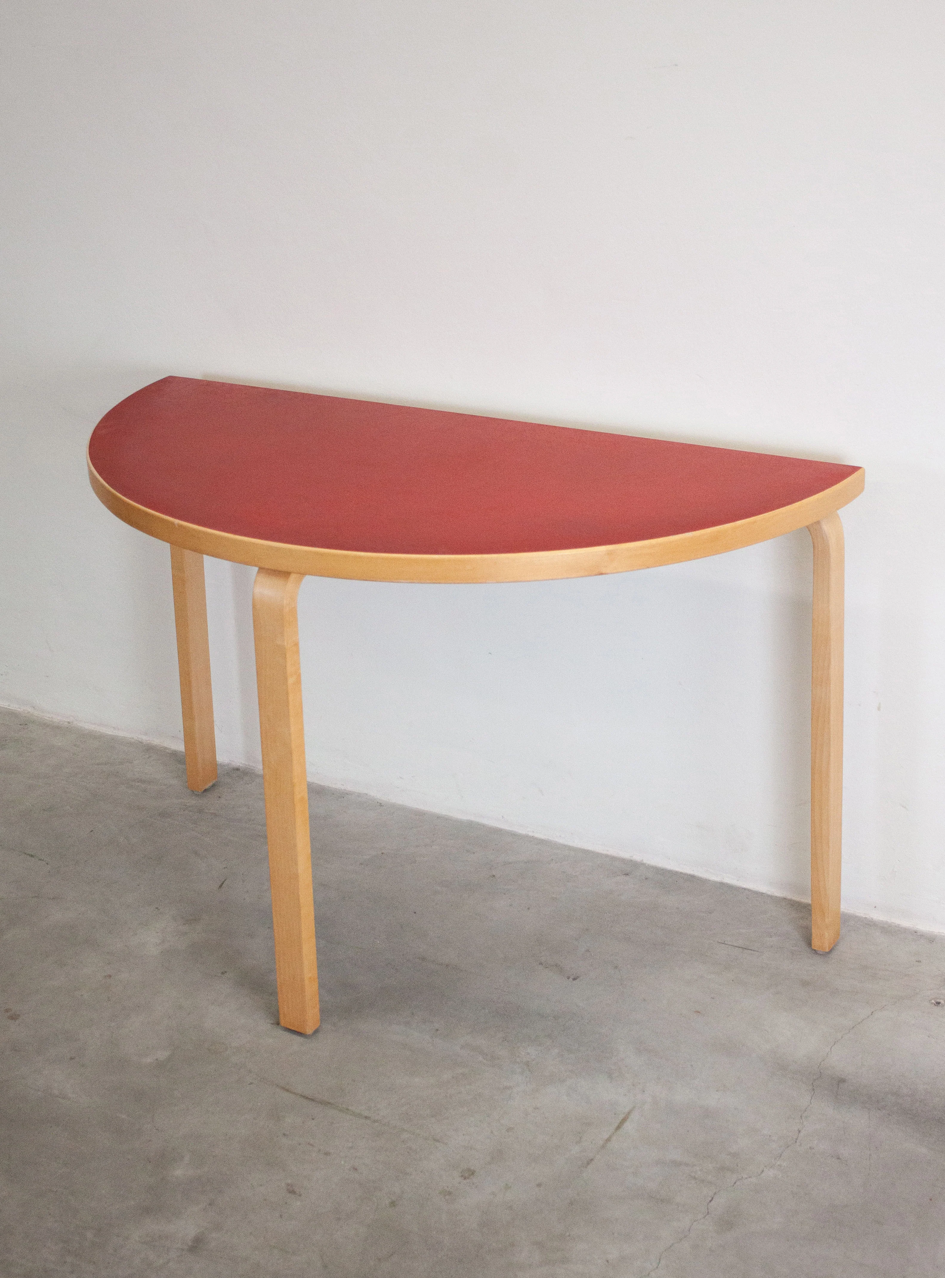 Artek Model 95 Half Round Dining Table by Alvar Aalto (Red) - Image 3