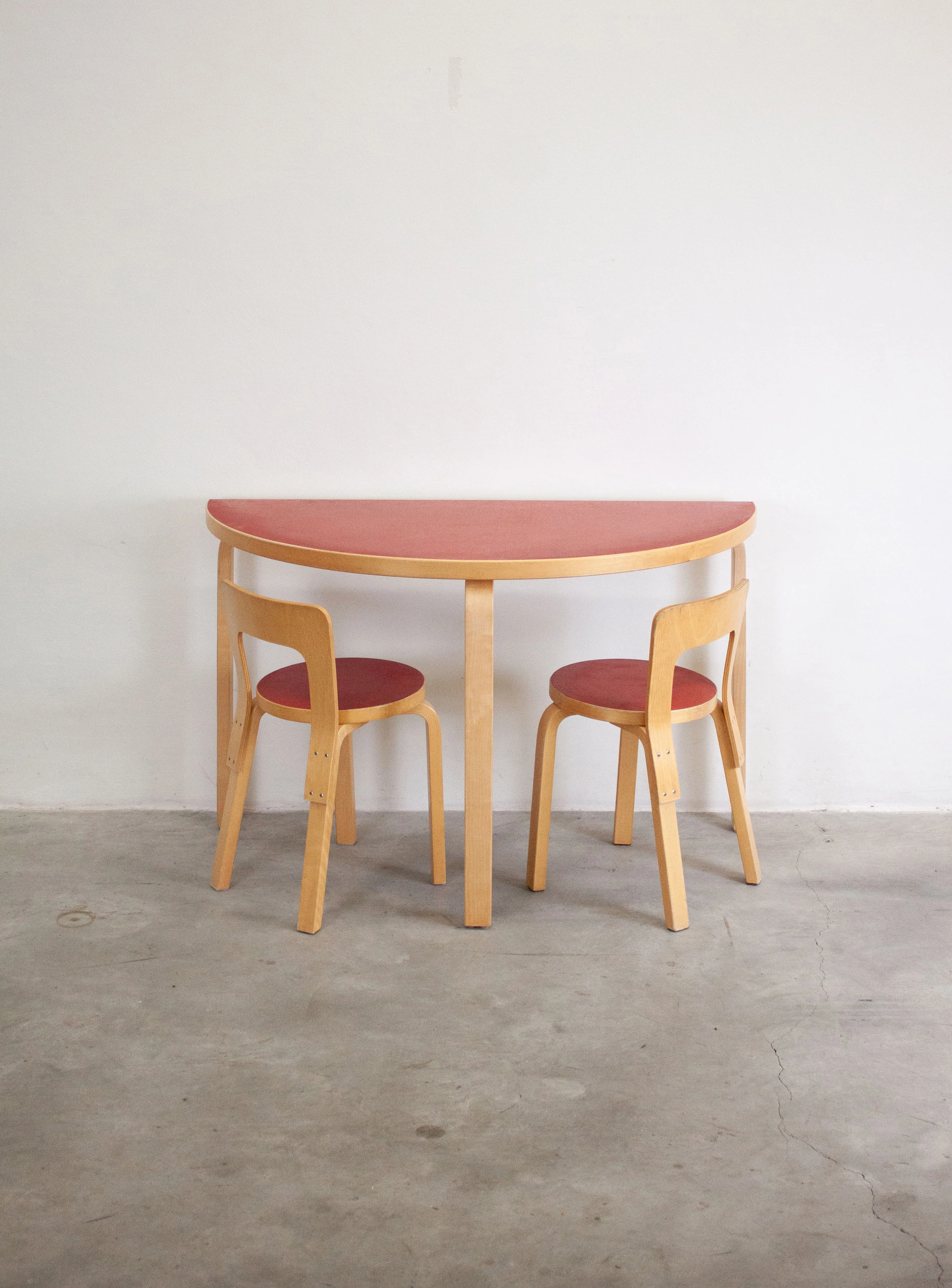 Artek Model 95 Half Round Dining Table by Alvar Aalto (Red) - Image 5