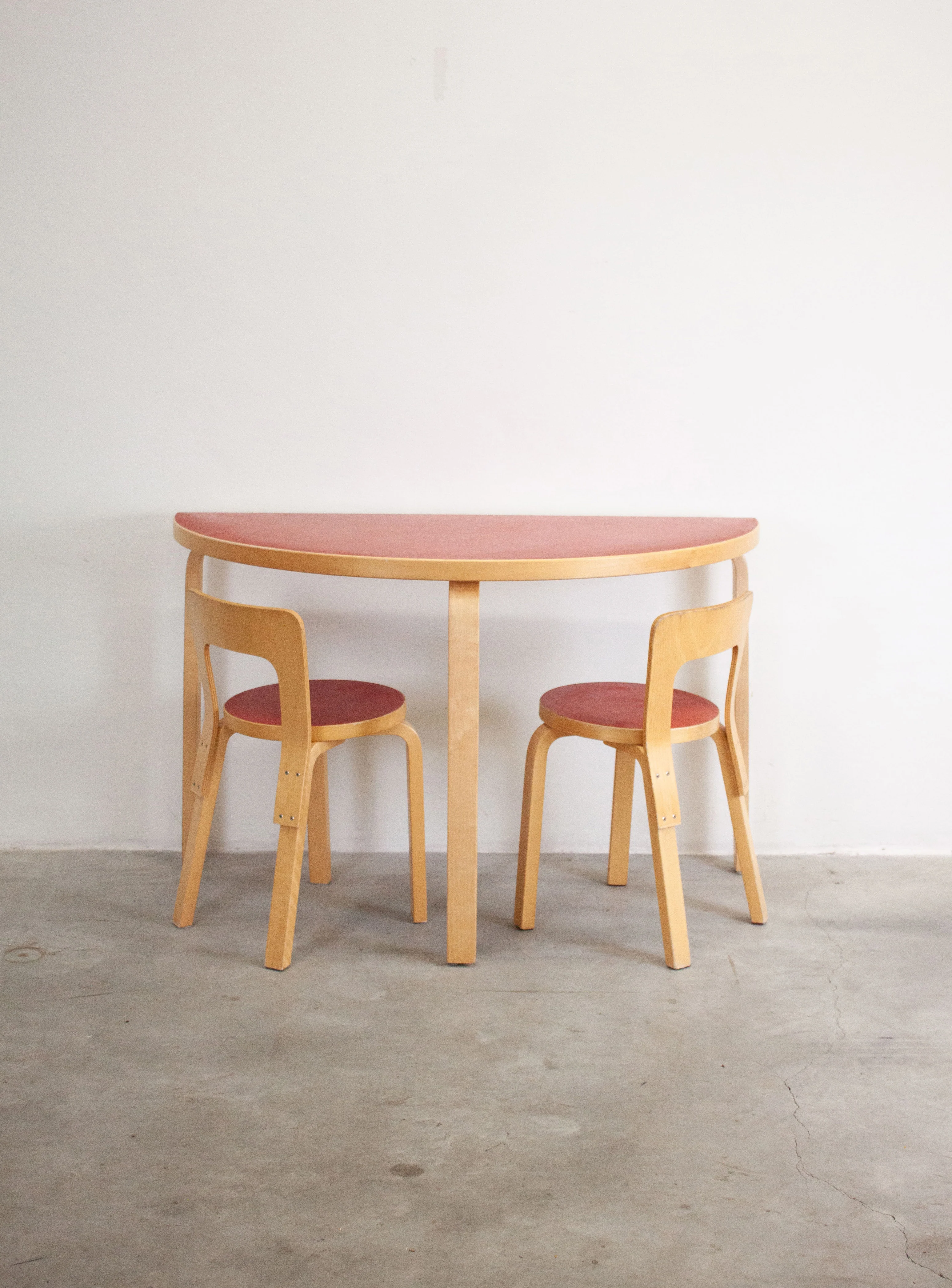 Artek Model 95 Half Round Dining Table by Alvar Aalto (Red) - Image 7