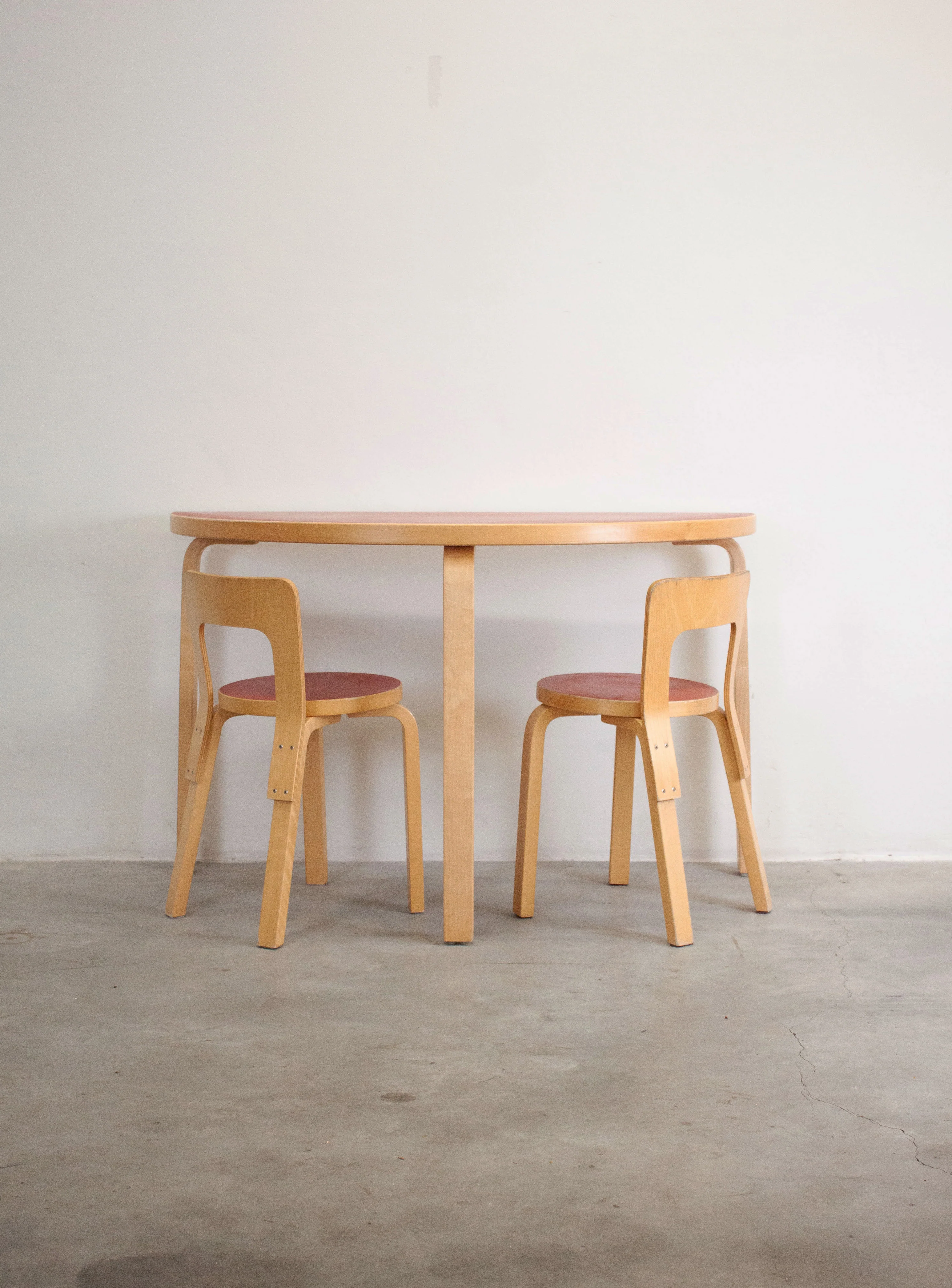Artek Model 95 Half Round Dining Table by Alvar Aalto (Red) - Image 9