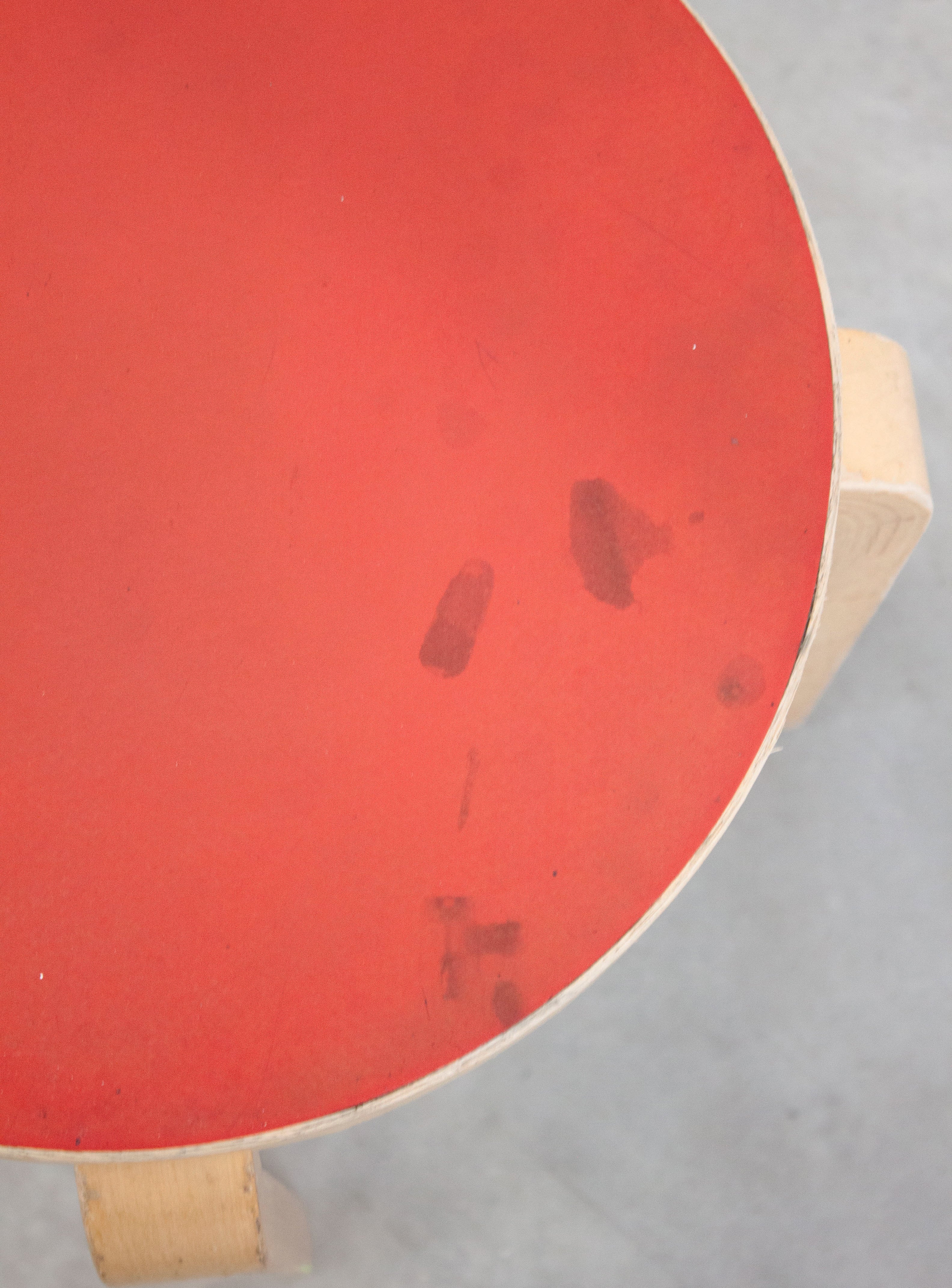 Artek Model E60 Stool by Alvar Aalto (Red) - Image 14