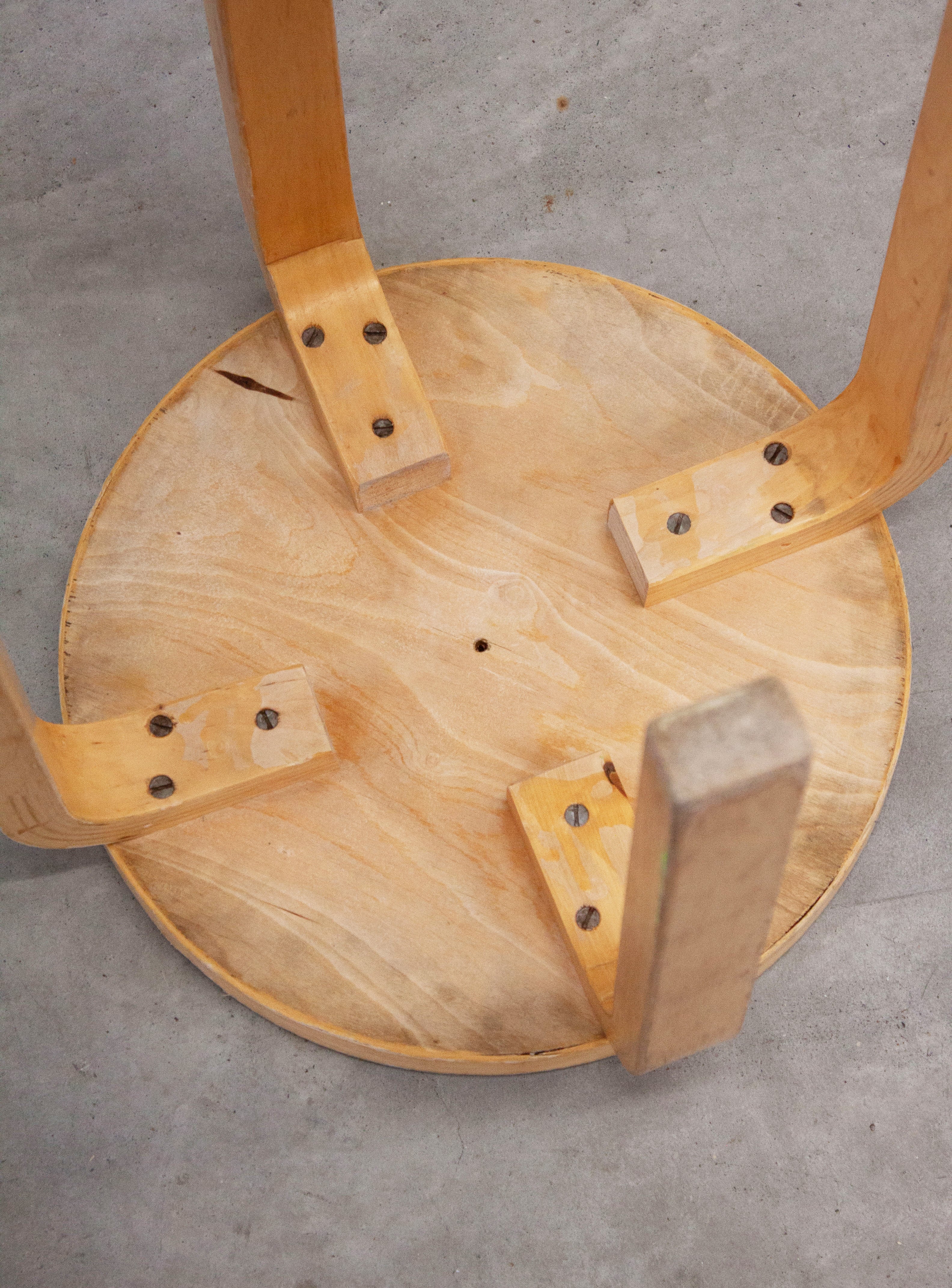 Artek Model E60 Stool by Alvar Aalto (Red) - Image 15