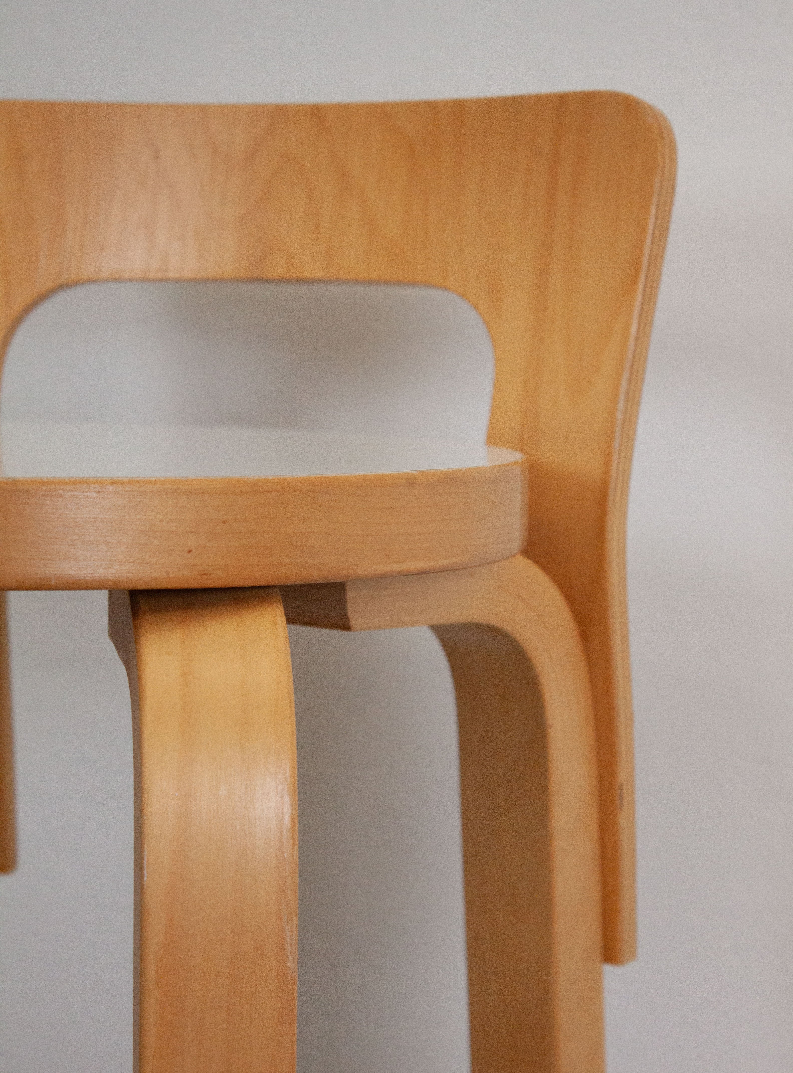 Artek Model K65 Bar Stool by Alvar Aalto (White) - Image 12