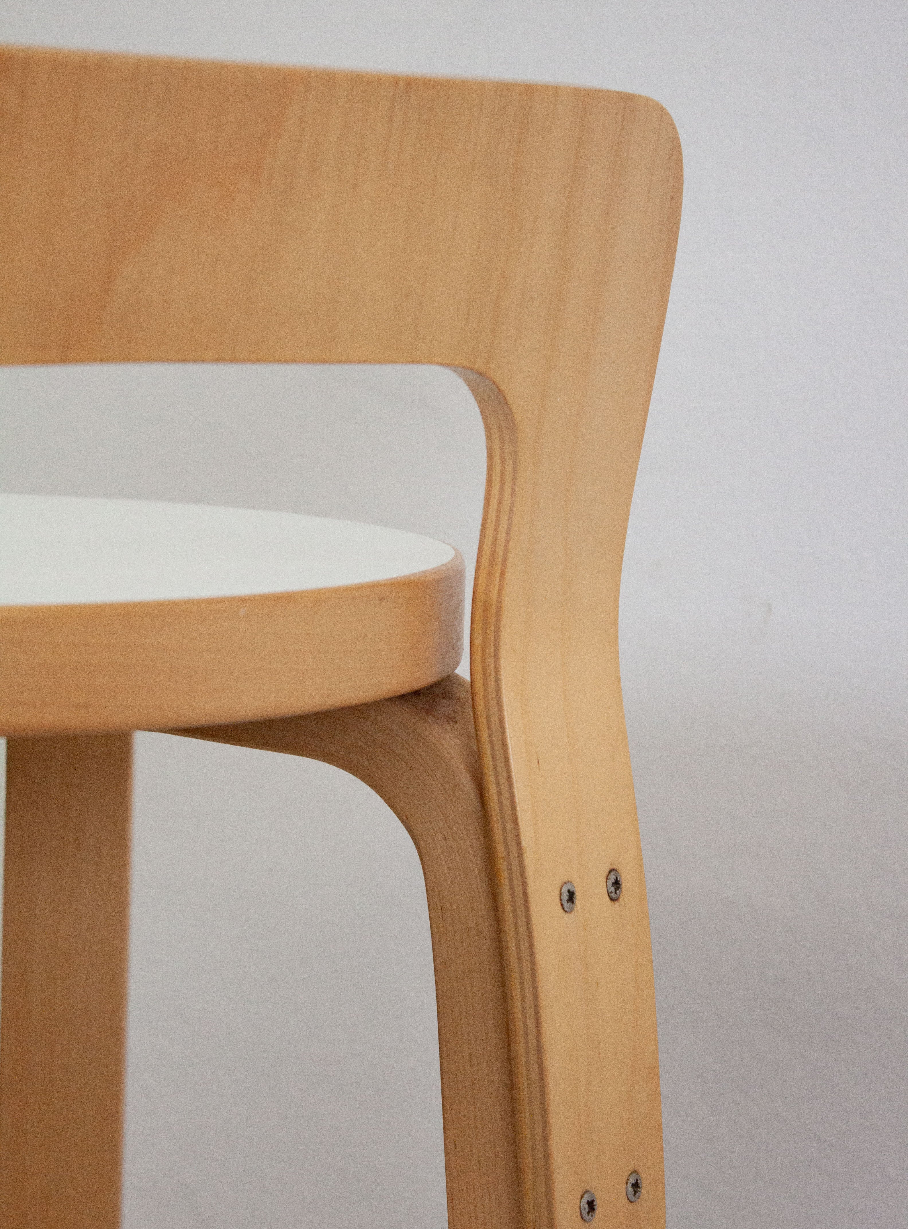 Artek Model K65 Bar Stool by Alvar Aalto (White) - Image 18