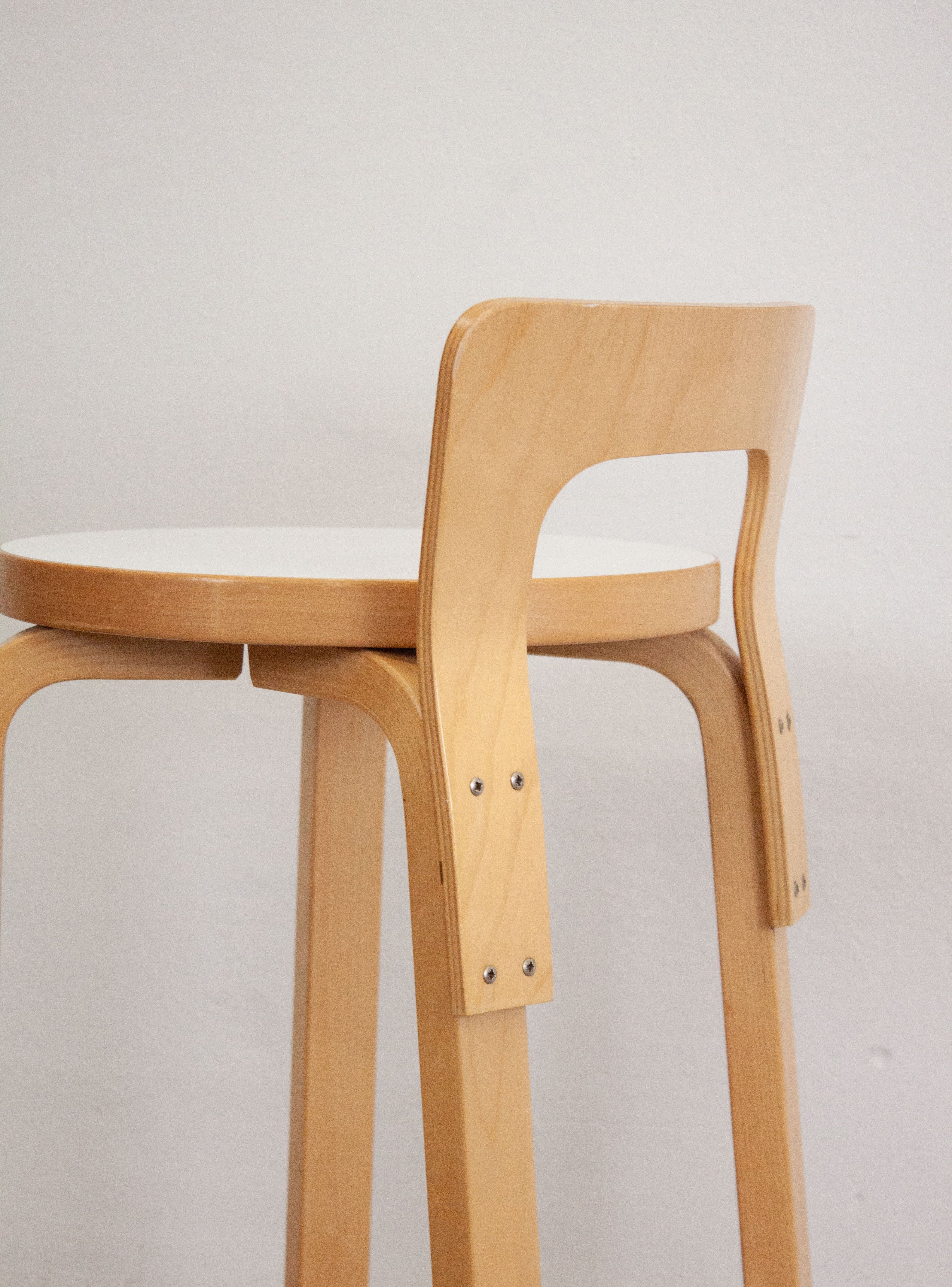 Artek Model K65 Bar Stool by Alvar Aalto (White) - Image 19