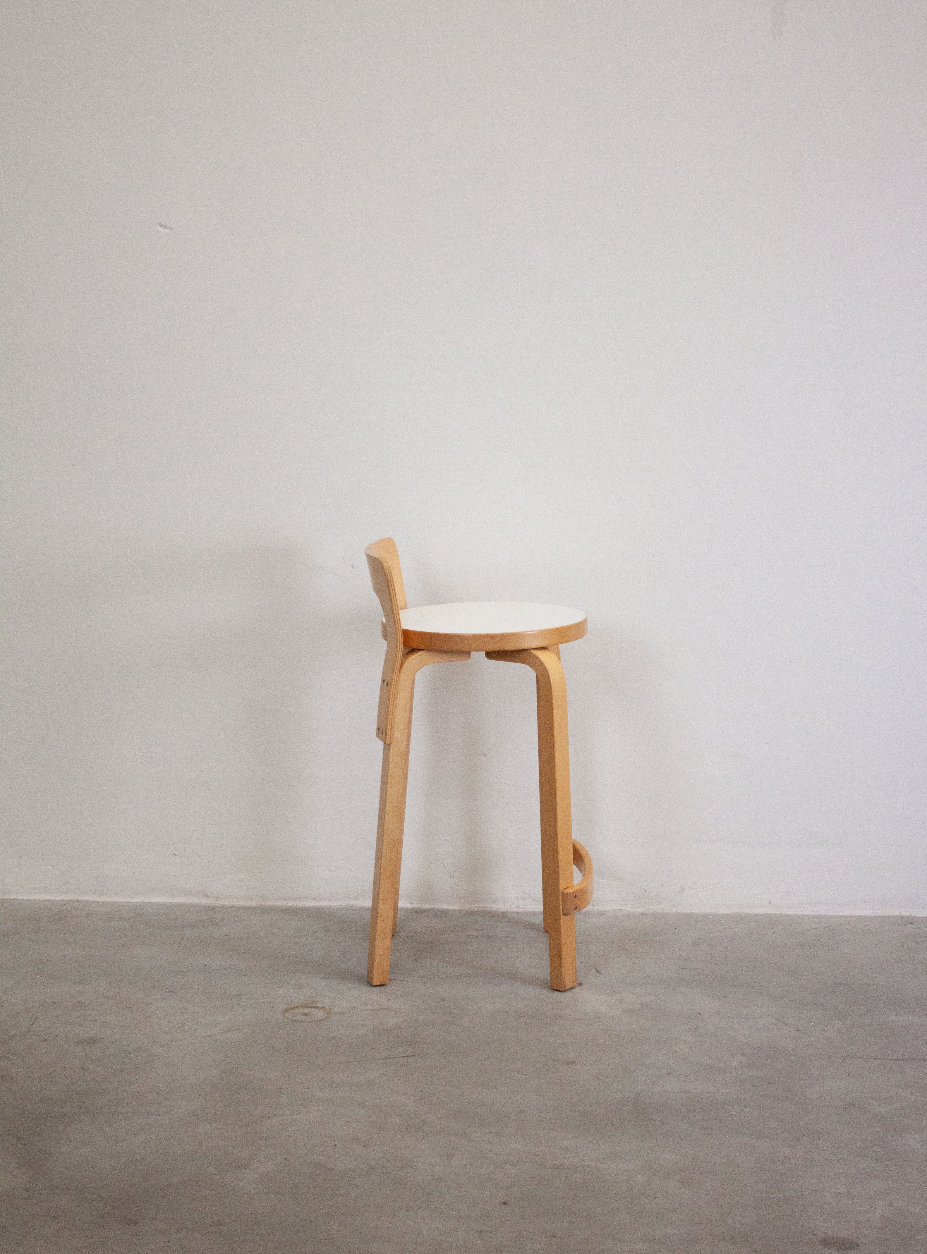 Artek Model K65 Bar Stool by Alvar Aalto (White) - Image 22