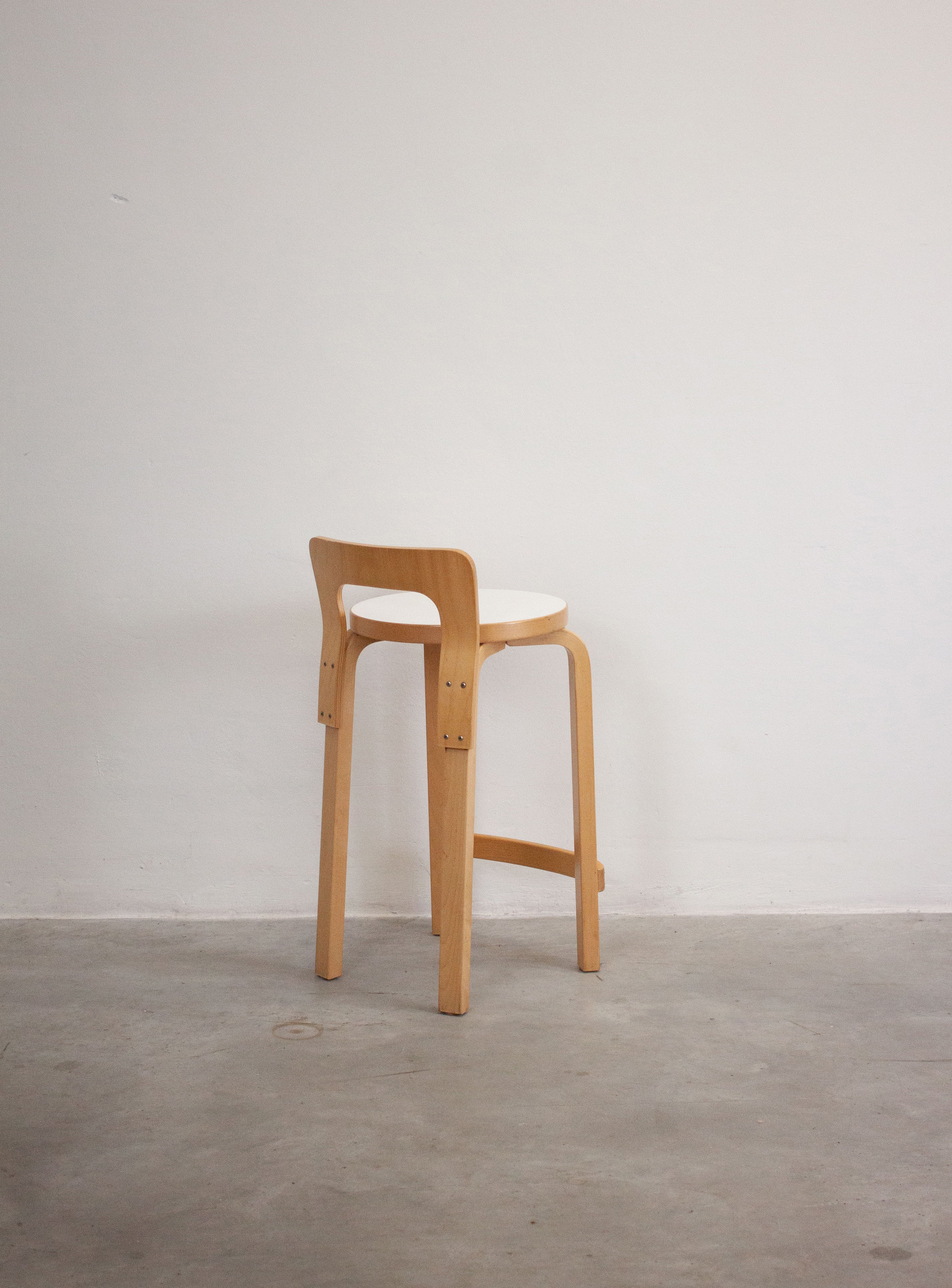 Artek Model K65 Bar Stool by Alvar Aalto (White) - Image 24