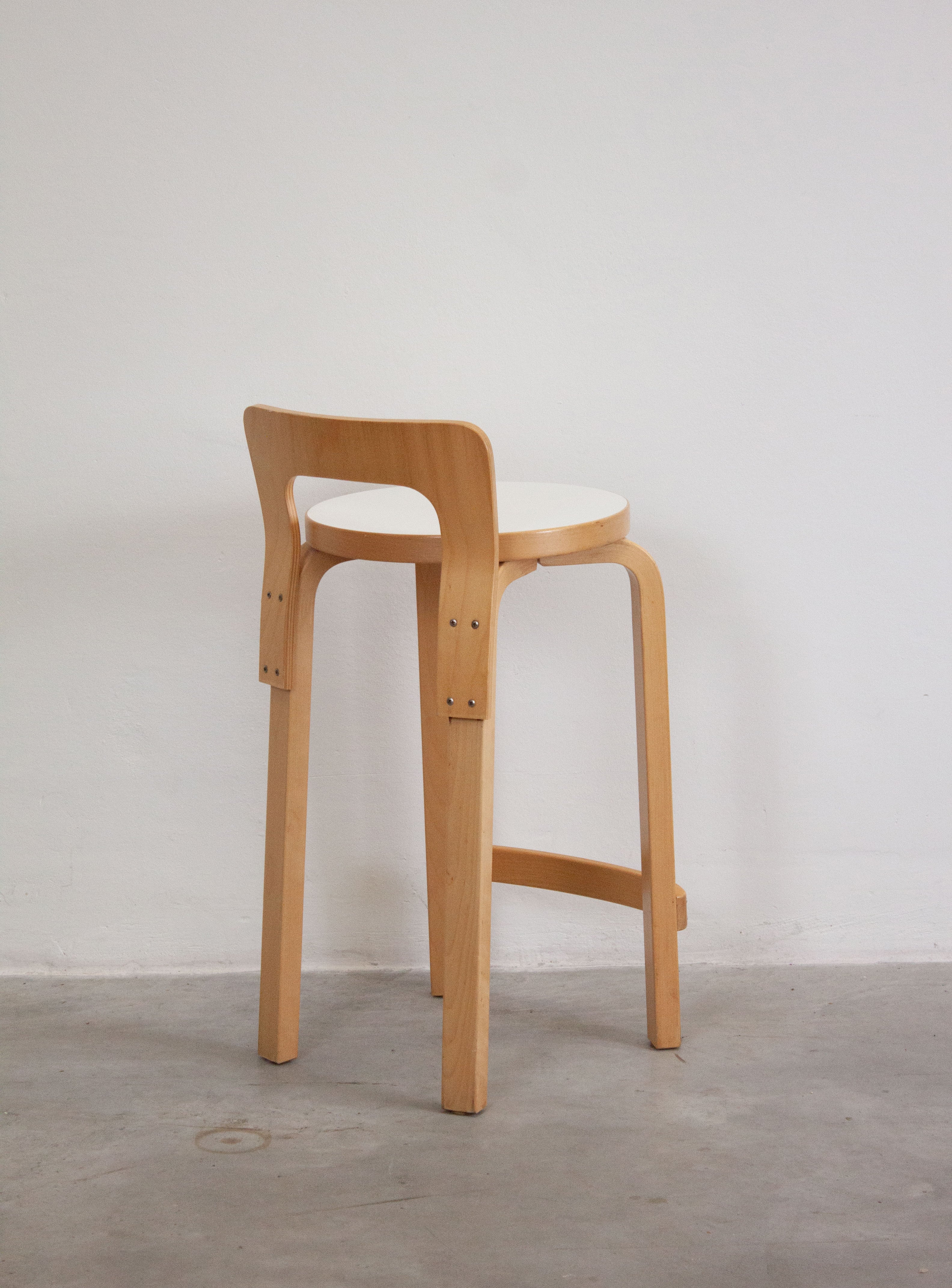 Artek Model K65 Bar Stool by Alvar Aalto (White) - Image 25
