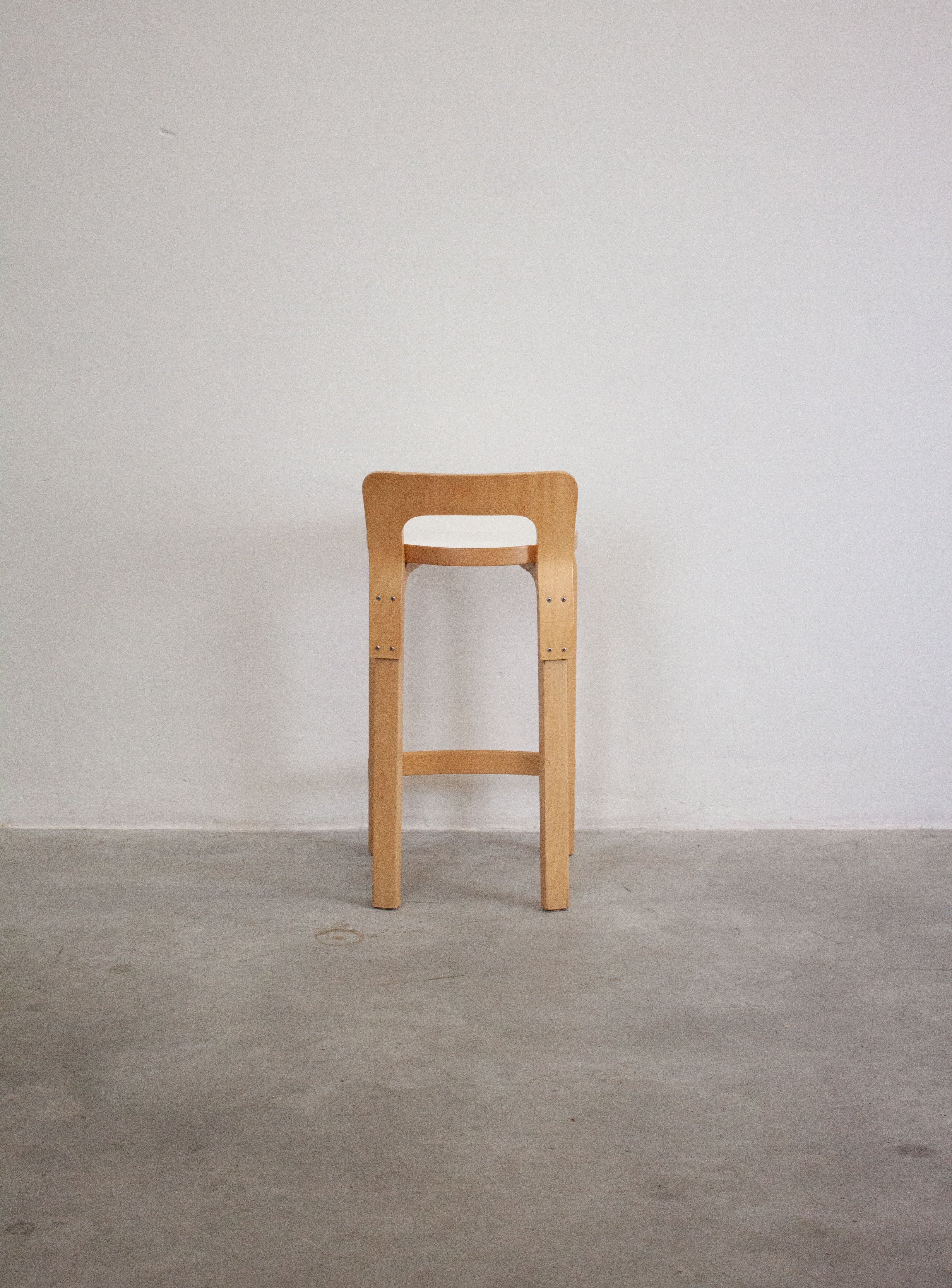 Artek Model K65 Bar Stool by Alvar Aalto (White) - Image 26
