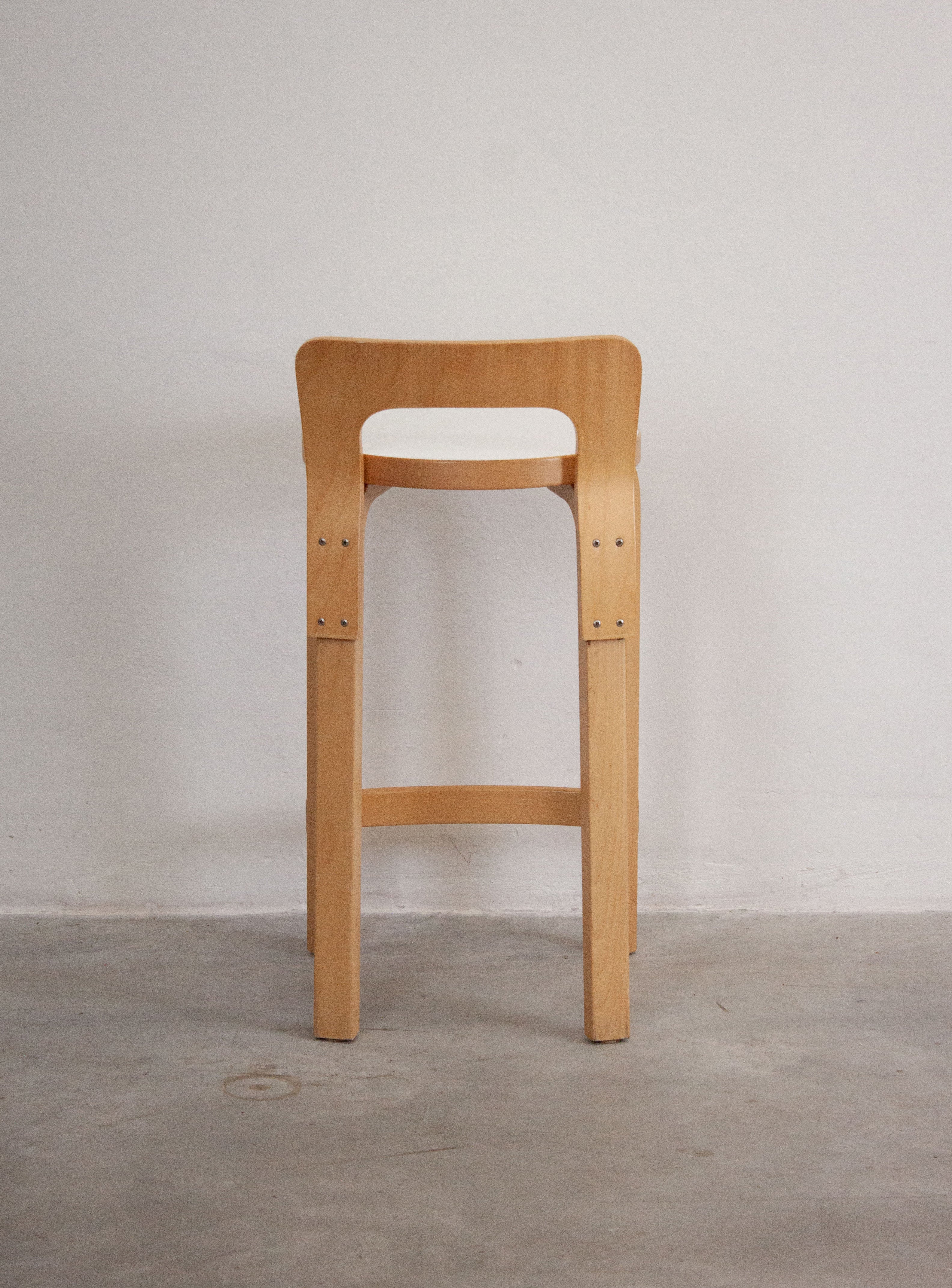 Artek Model K65 Bar Stool by Alvar Aalto (White) - Image 27