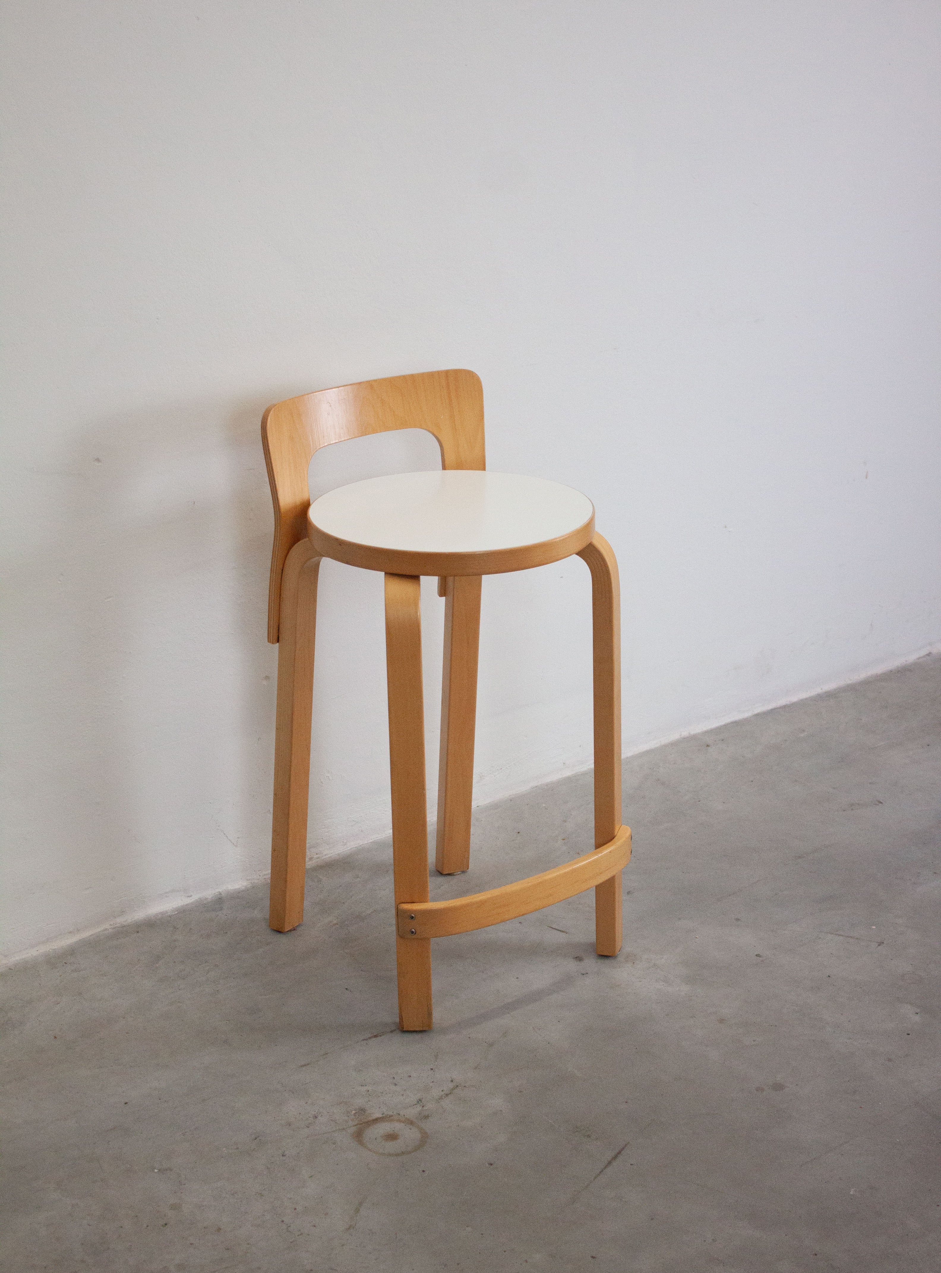 Artek Model K65 Bar Stool by Alvar Aalto (White) - Image 7