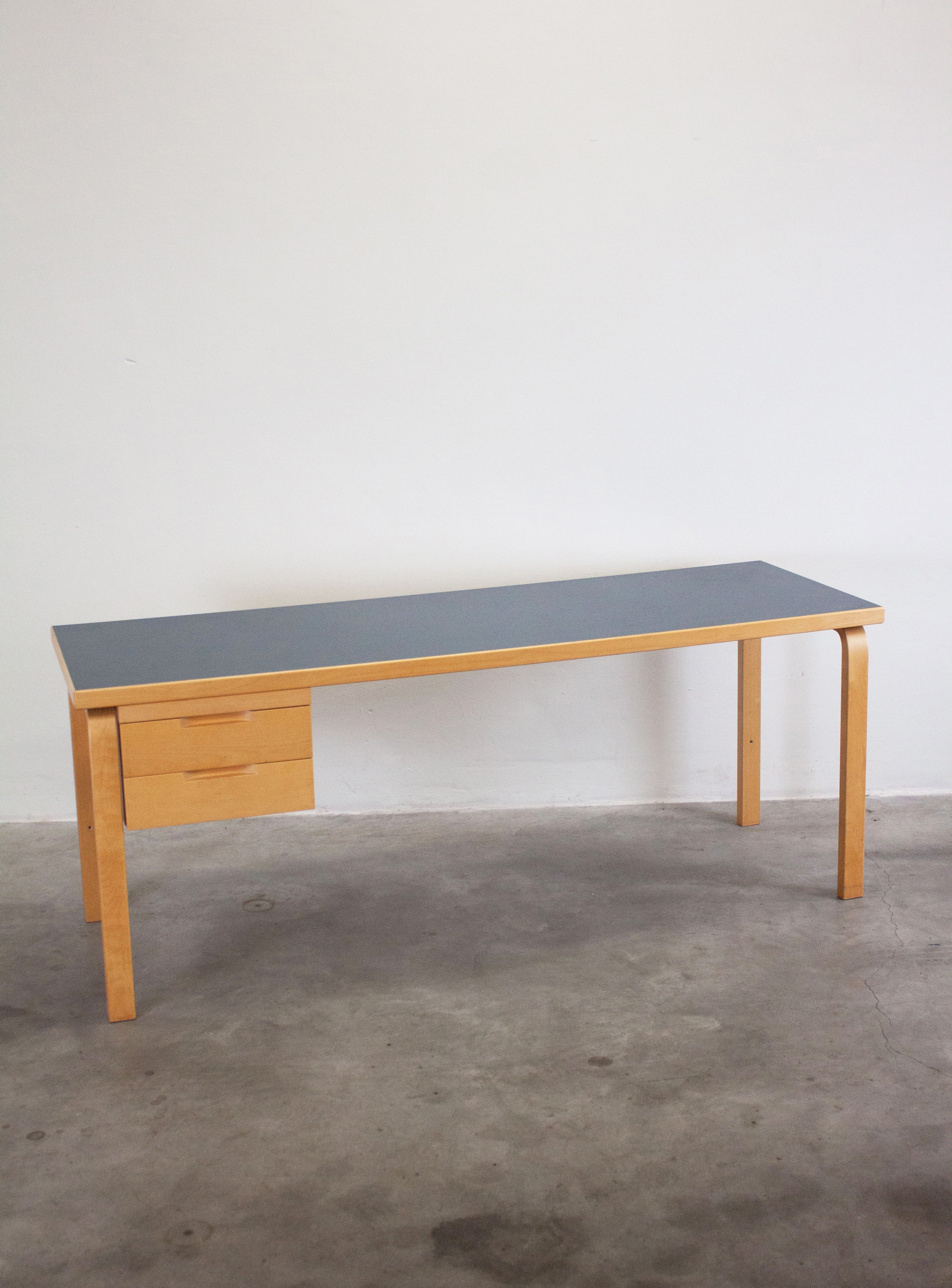 Artek Writing Desk by Alvar Aalto (Blue) - Image 11