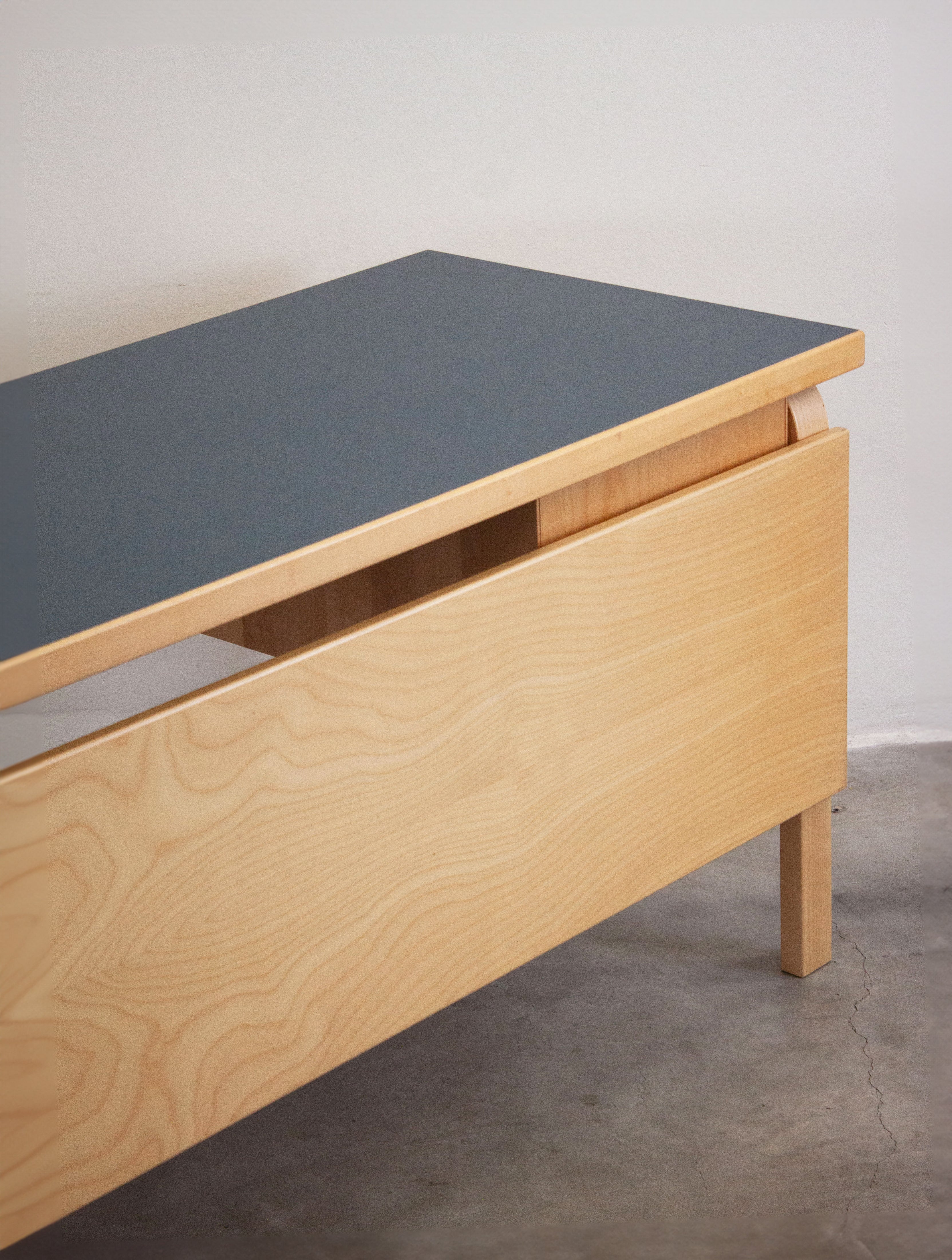 Artek Writing Desk by Alvar Aalto (Blue) - Image 21