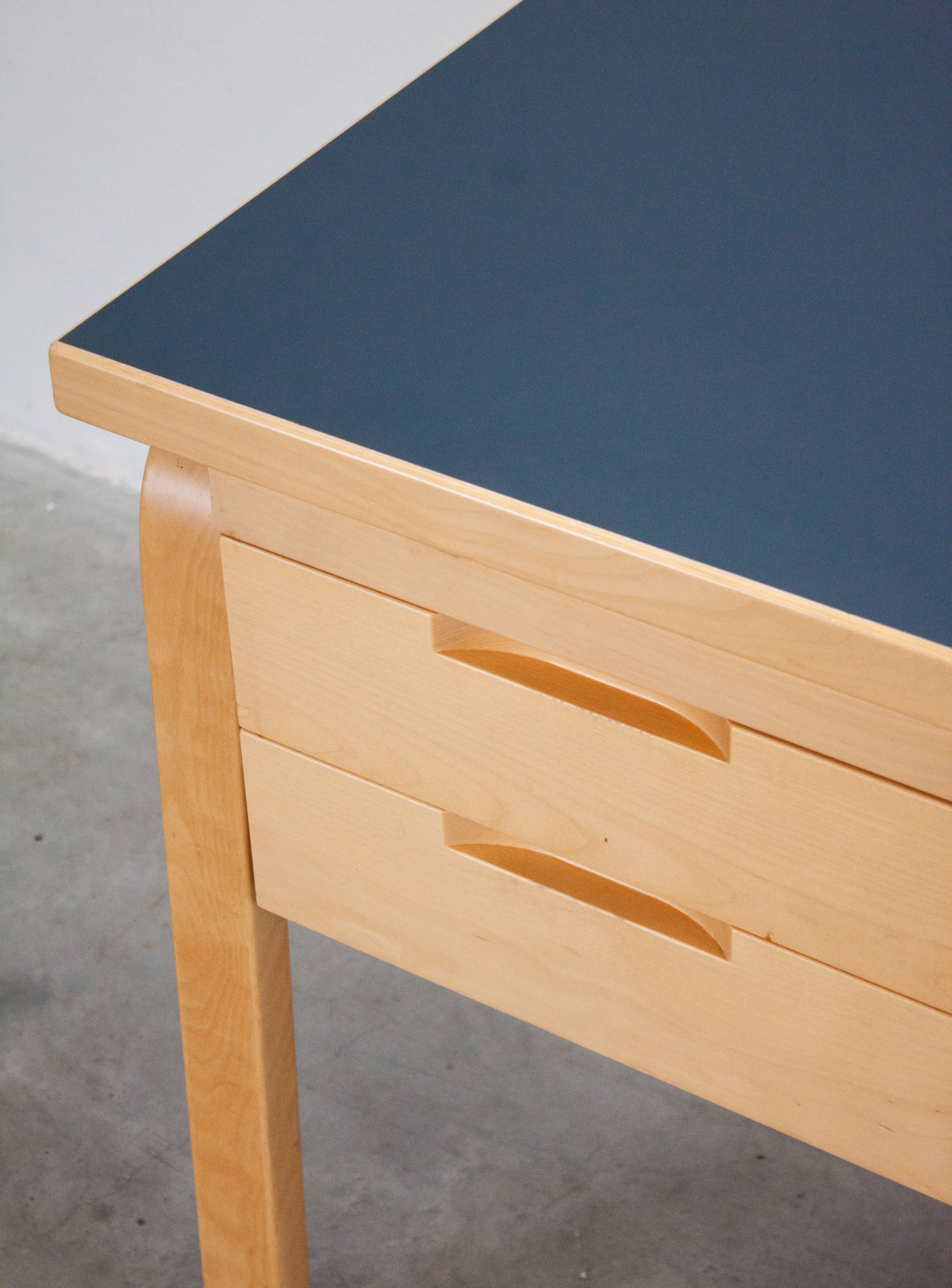 Artek Writing Desk by Alvar Aalto (Blue) - Image 4