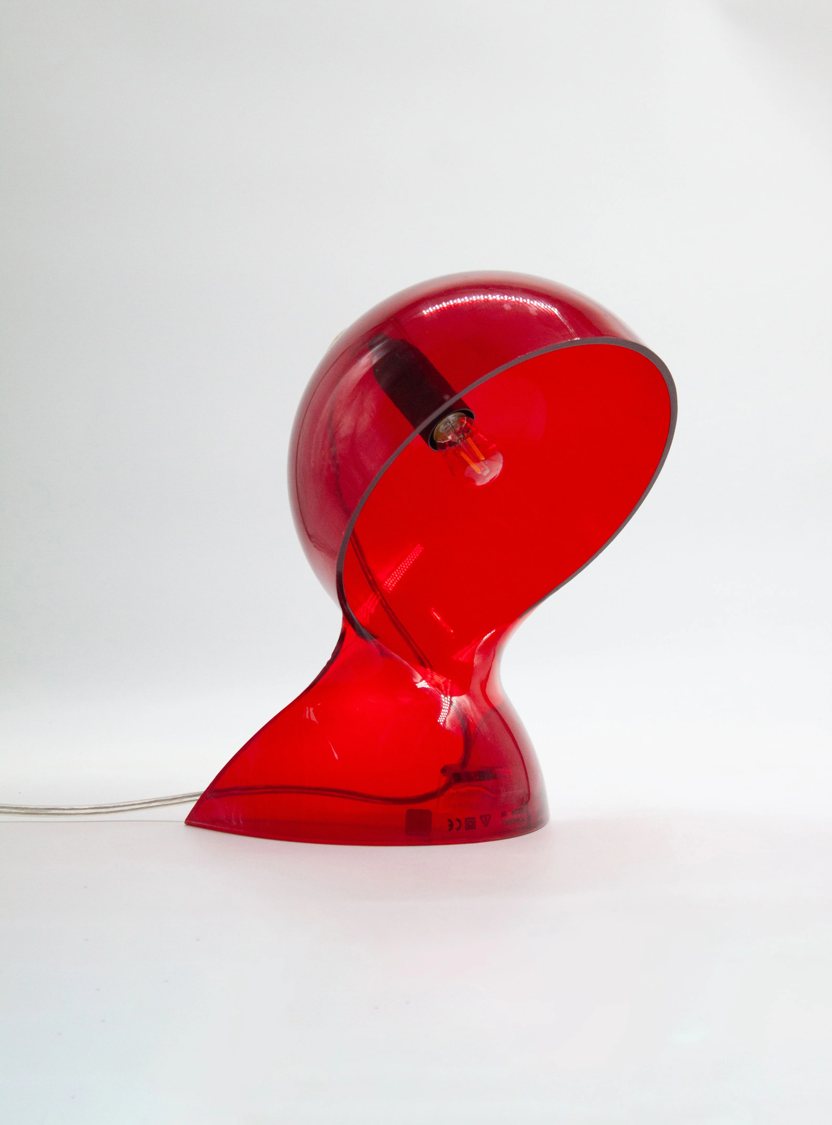 Artemide Dalù Desk Lamp by Vico Magistretti (Translucent Red) - Image 3