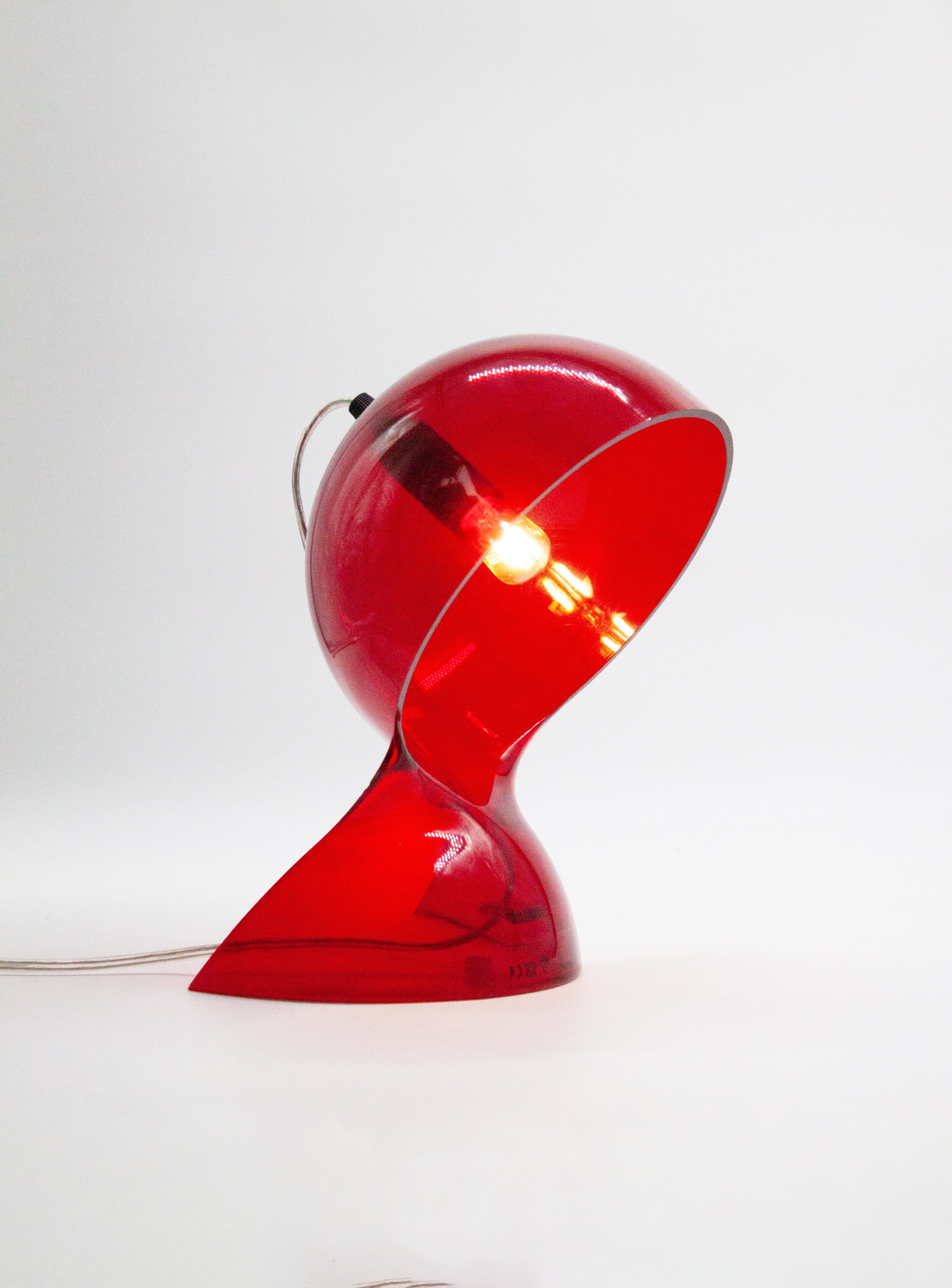 Artemide Dalù Desk Lamp by Vico Magistretti (Translucent Red) - Image 4