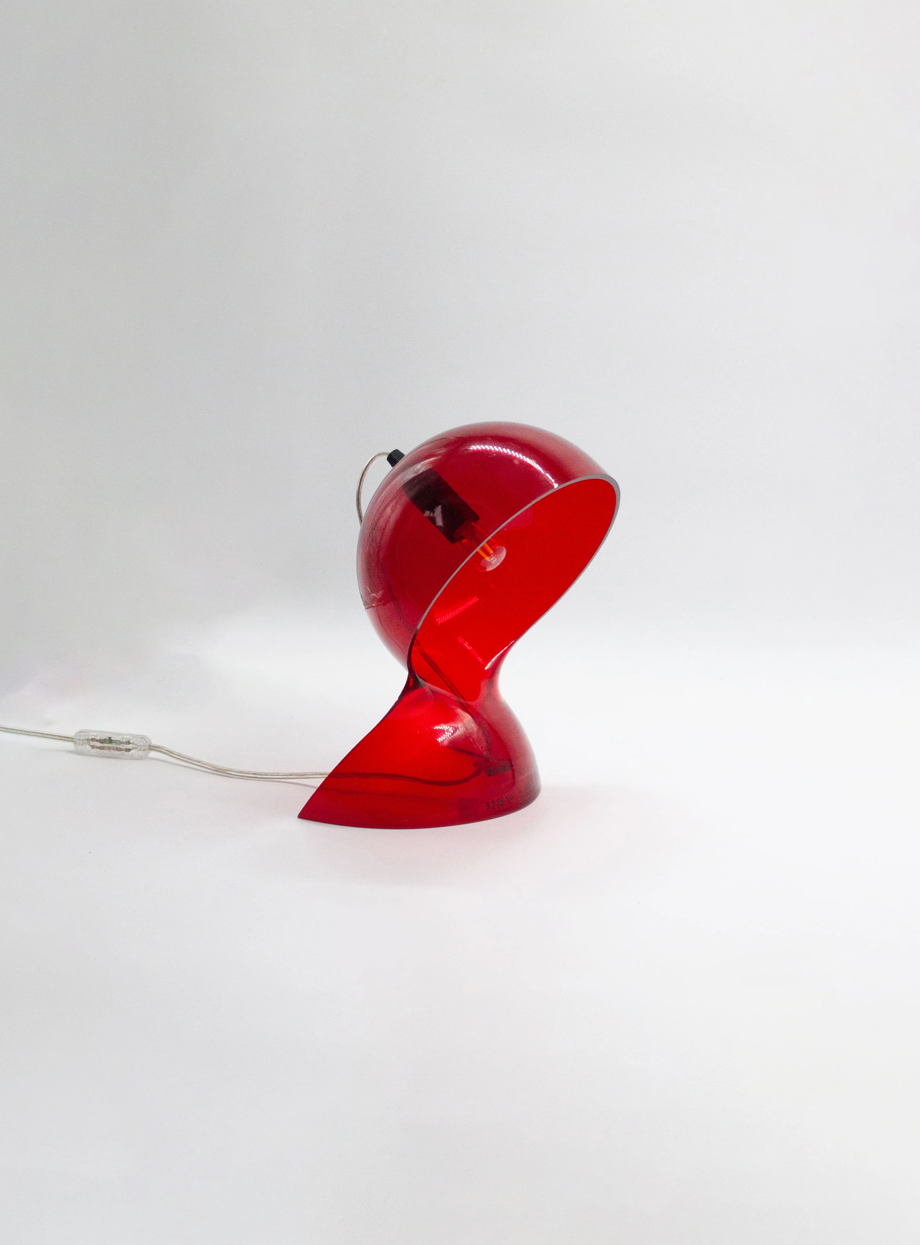 Artemide Dalù Desk Lamp by Vico Magistretti (Translucent Red) - Image 8