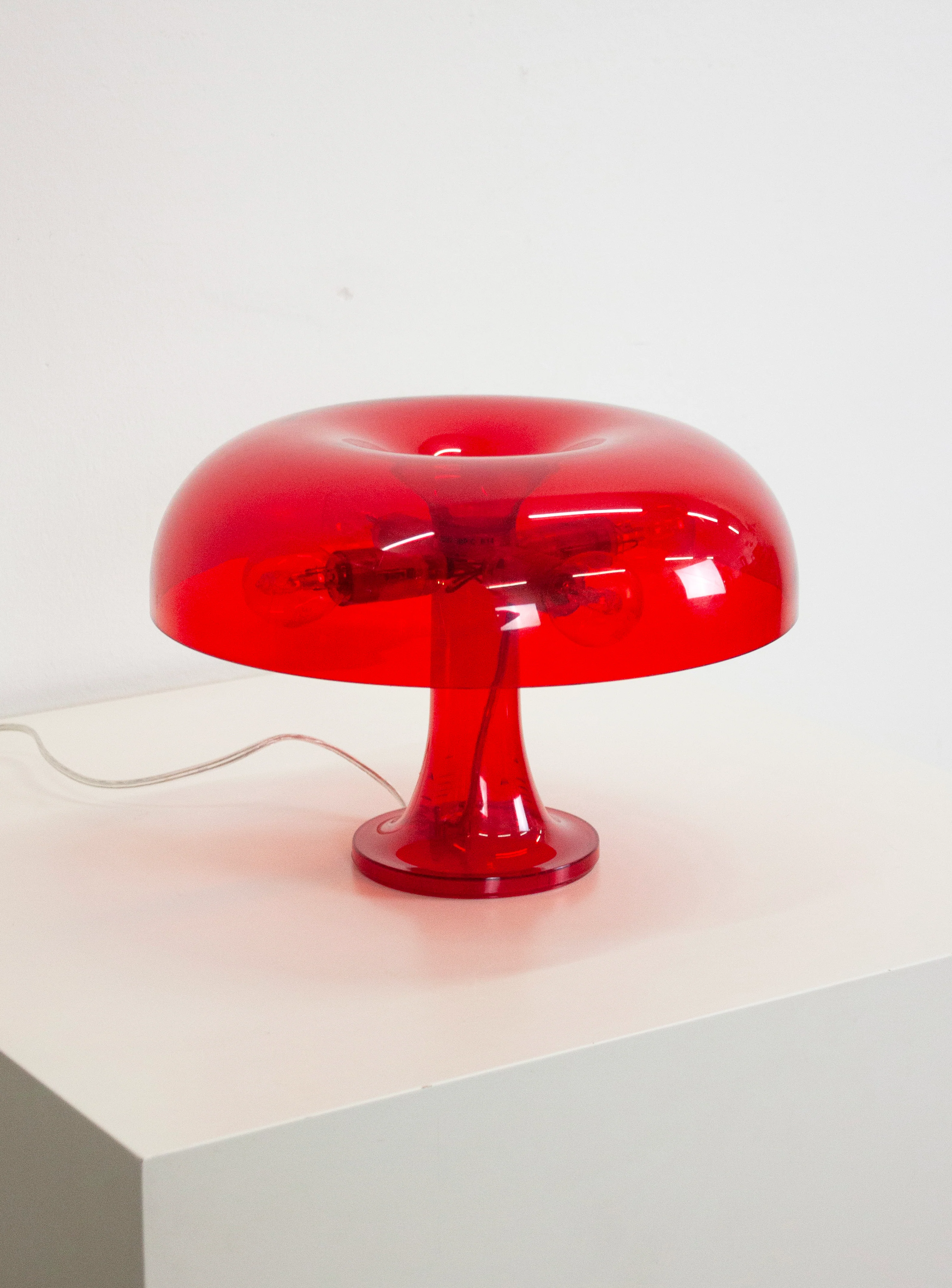 Artemide Nessino Desk Lamp by Giancarlo Mattioli (Translucent Red) - Image 10