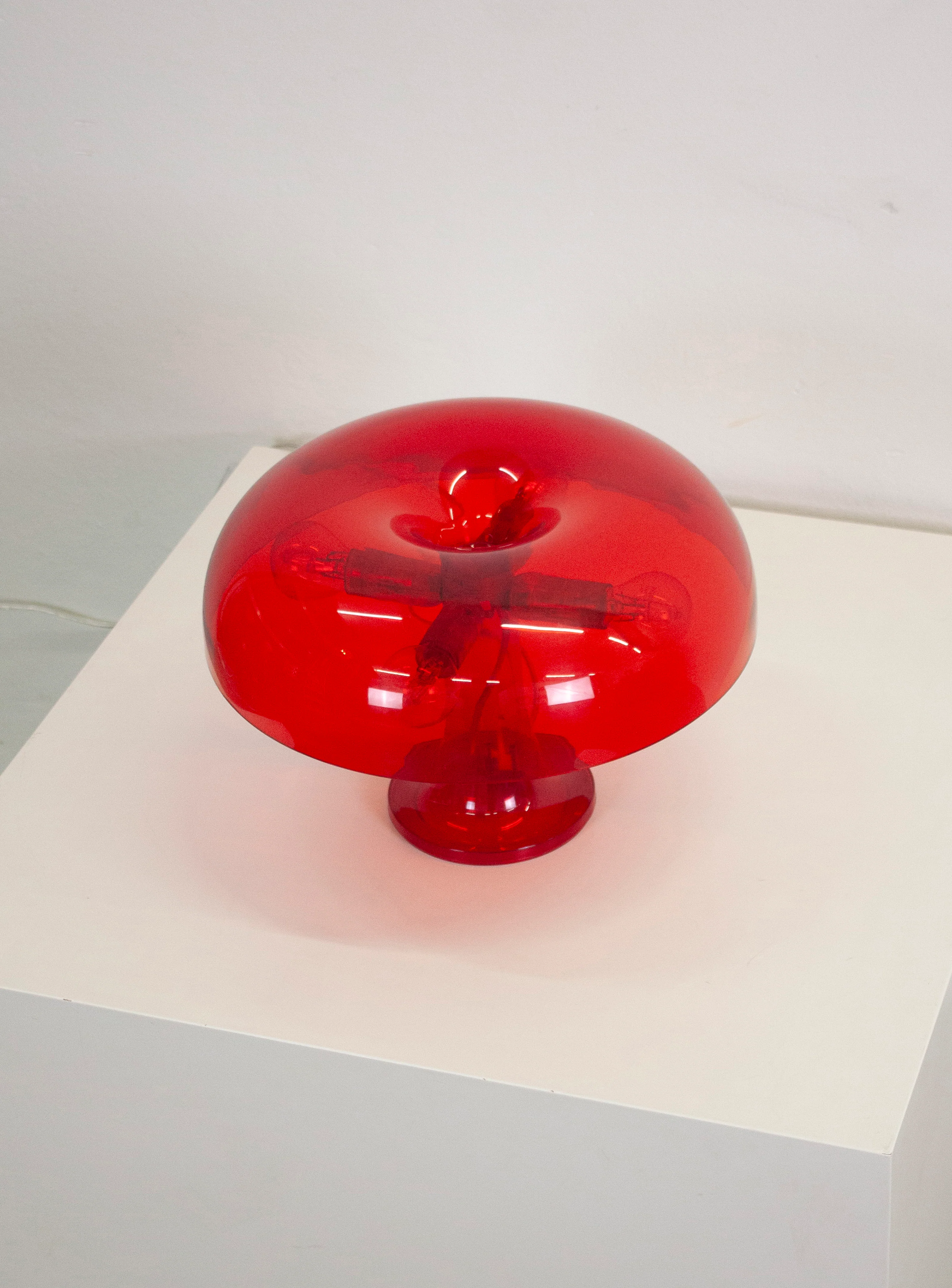 Artemide Nessino Desk Lamp by Giancarlo Mattioli (Translucent Red) - Image 11
