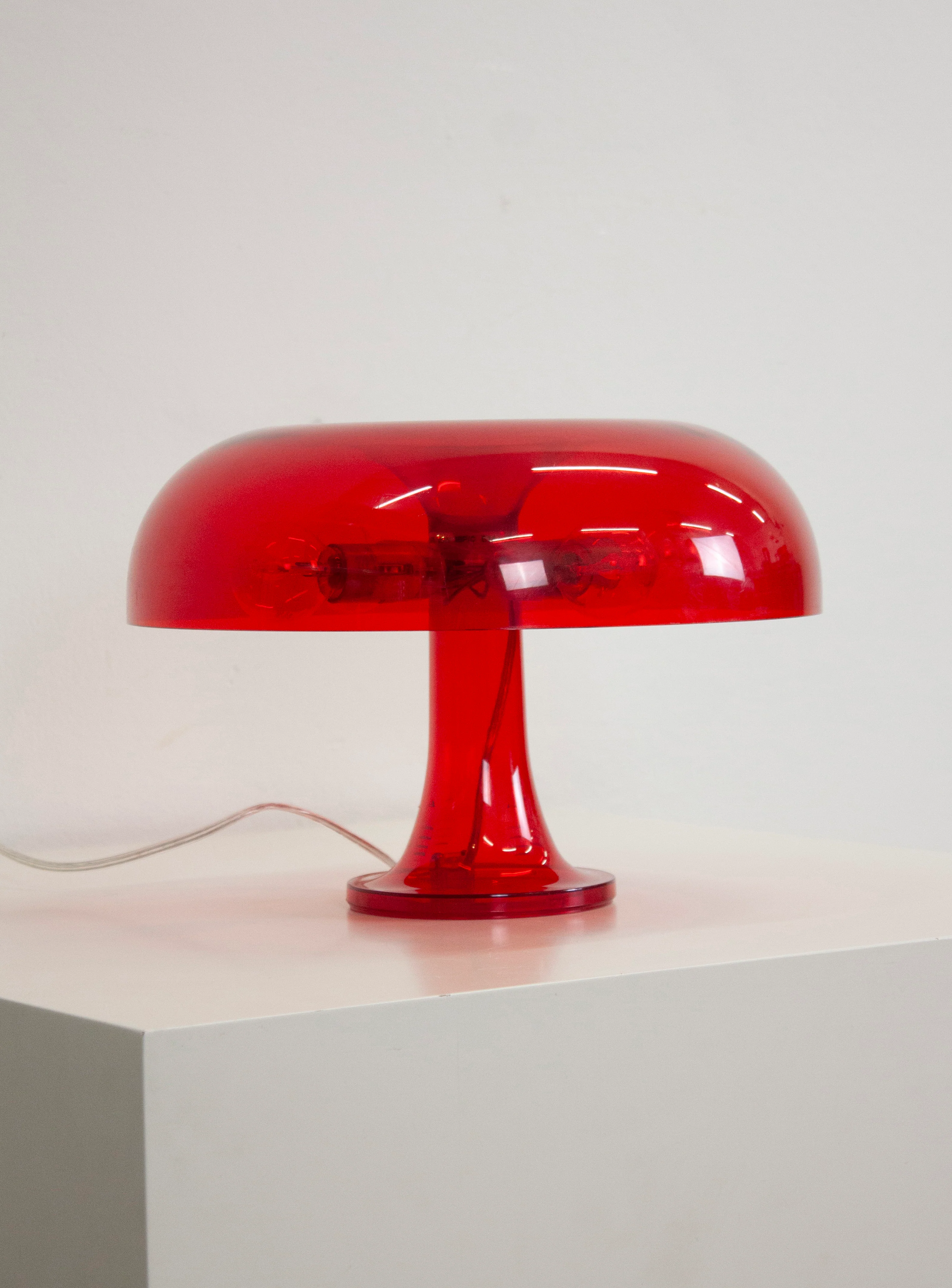 Artemide Nessino Desk Lamp by Giancarlo Mattioli (Translucent Red) - Image 12