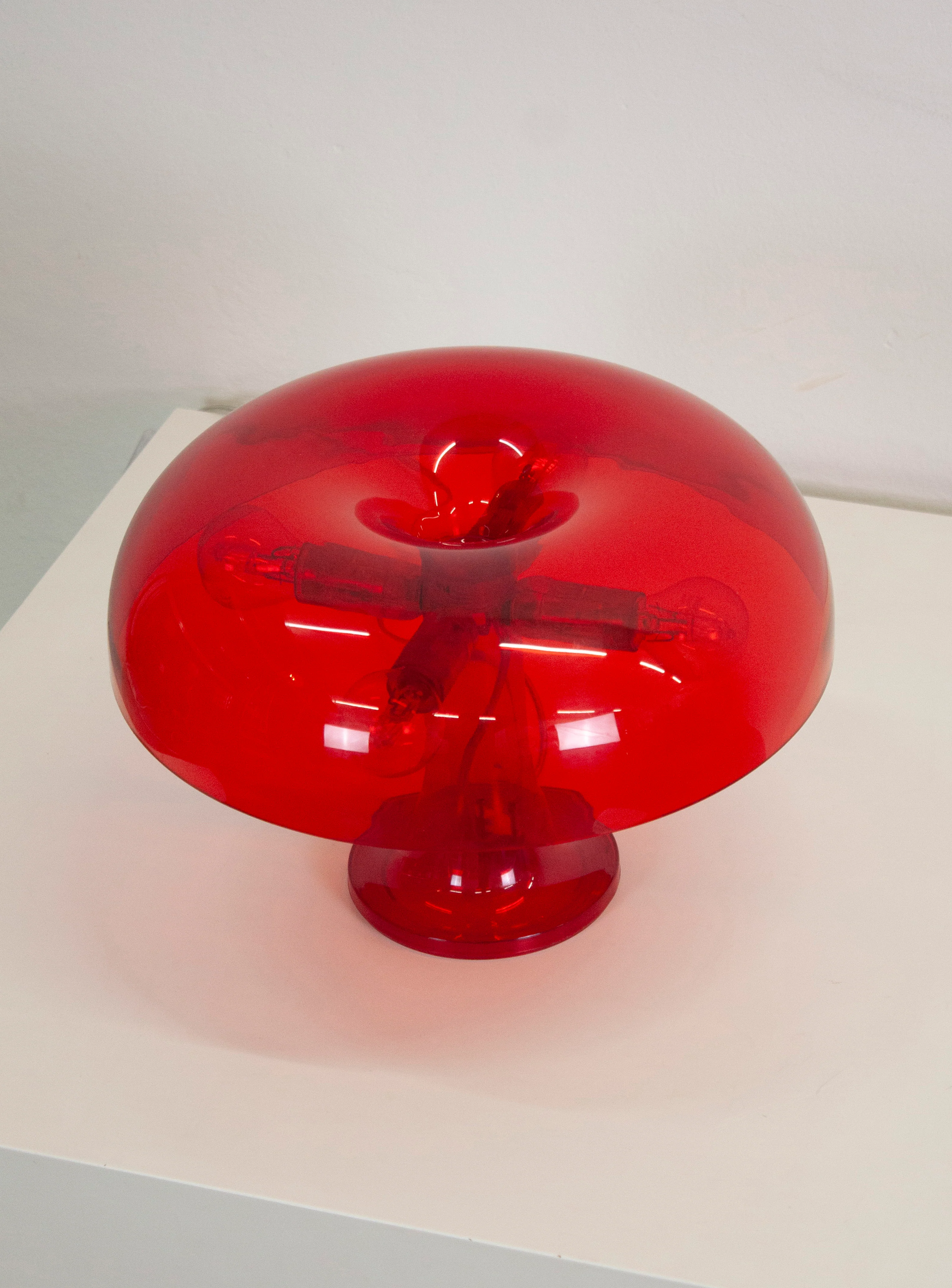 Artemide Nessino Desk Lamp by Giancarlo Mattioli (Translucent Red) - Image 13