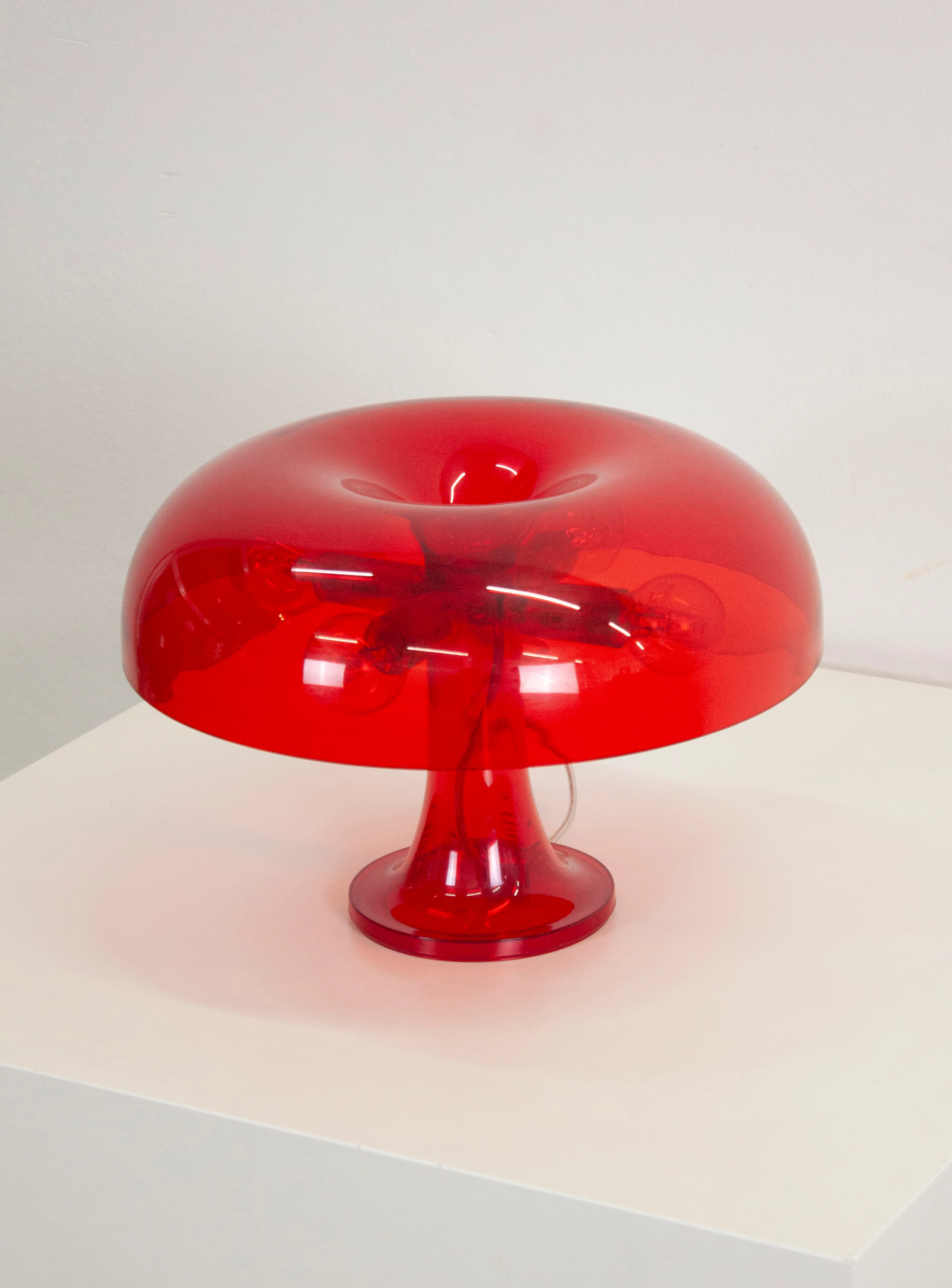 Artemide Nessino Desk Lamp by Giancarlo Mattioli (Translucent Red) - Image 2