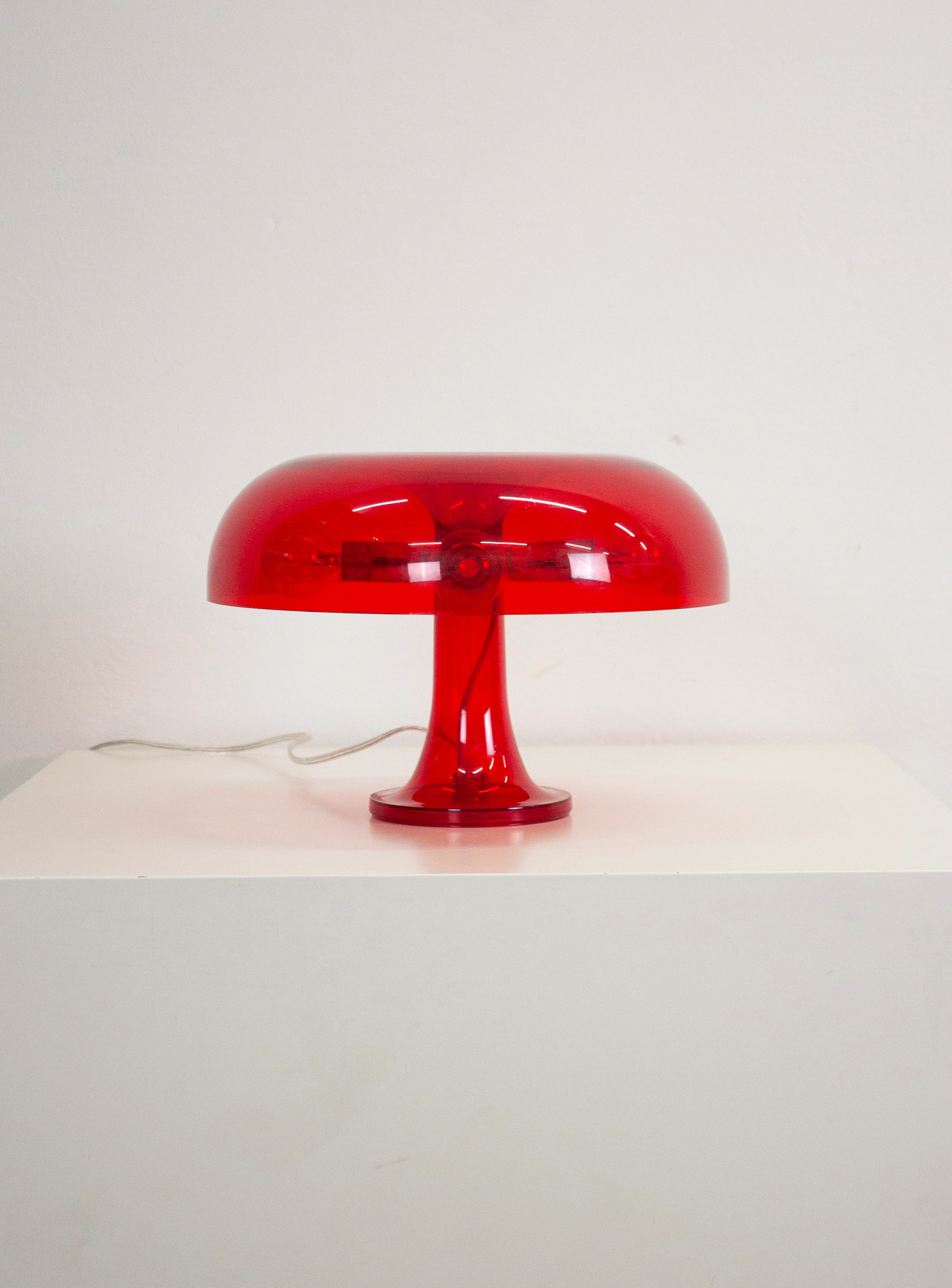 Artemide Nessino Desk Lamp by Giancarlo Mattioli (Translucent Red) - Image 6