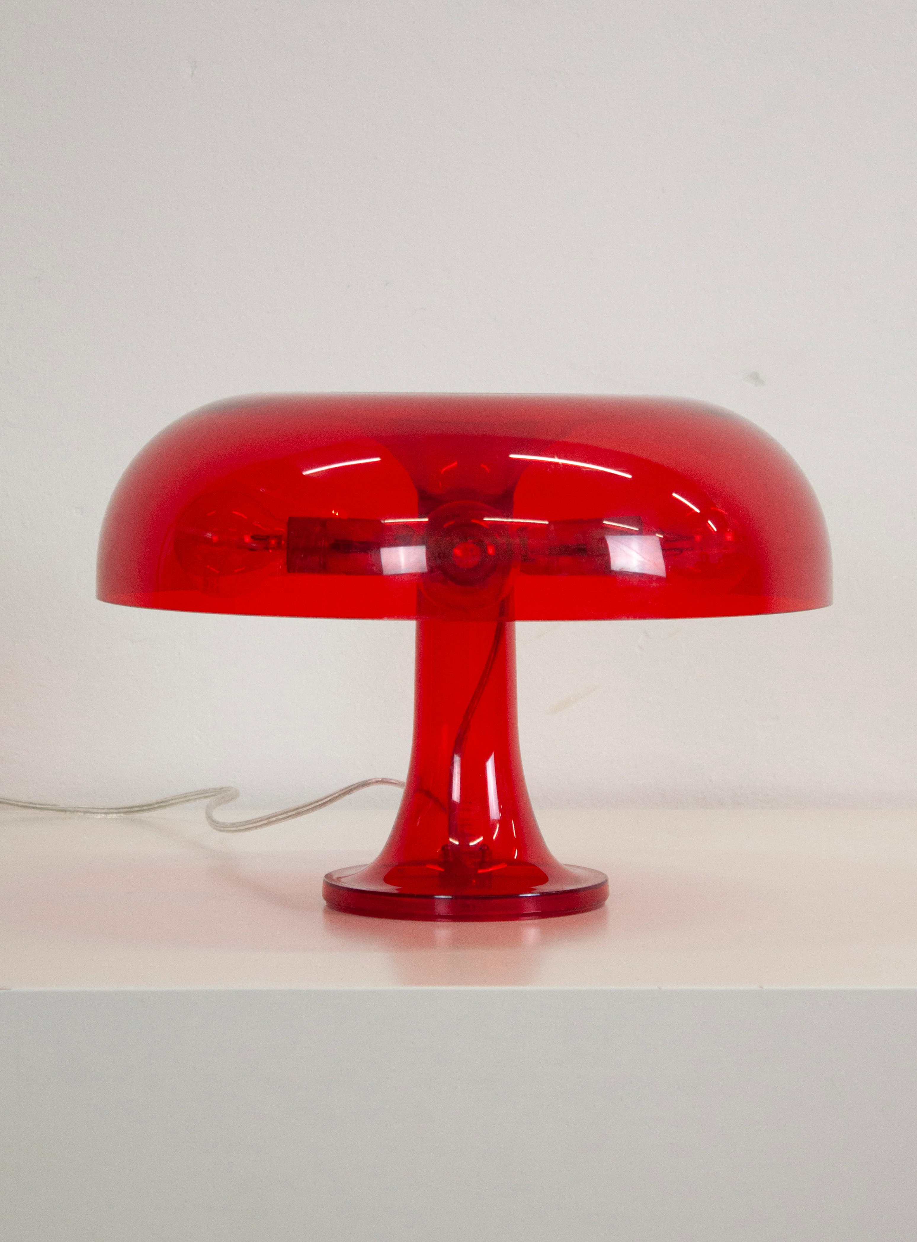 Artemide Nessino Desk Lamp by Giancarlo Mattioli (Translucent Red) - Image 7