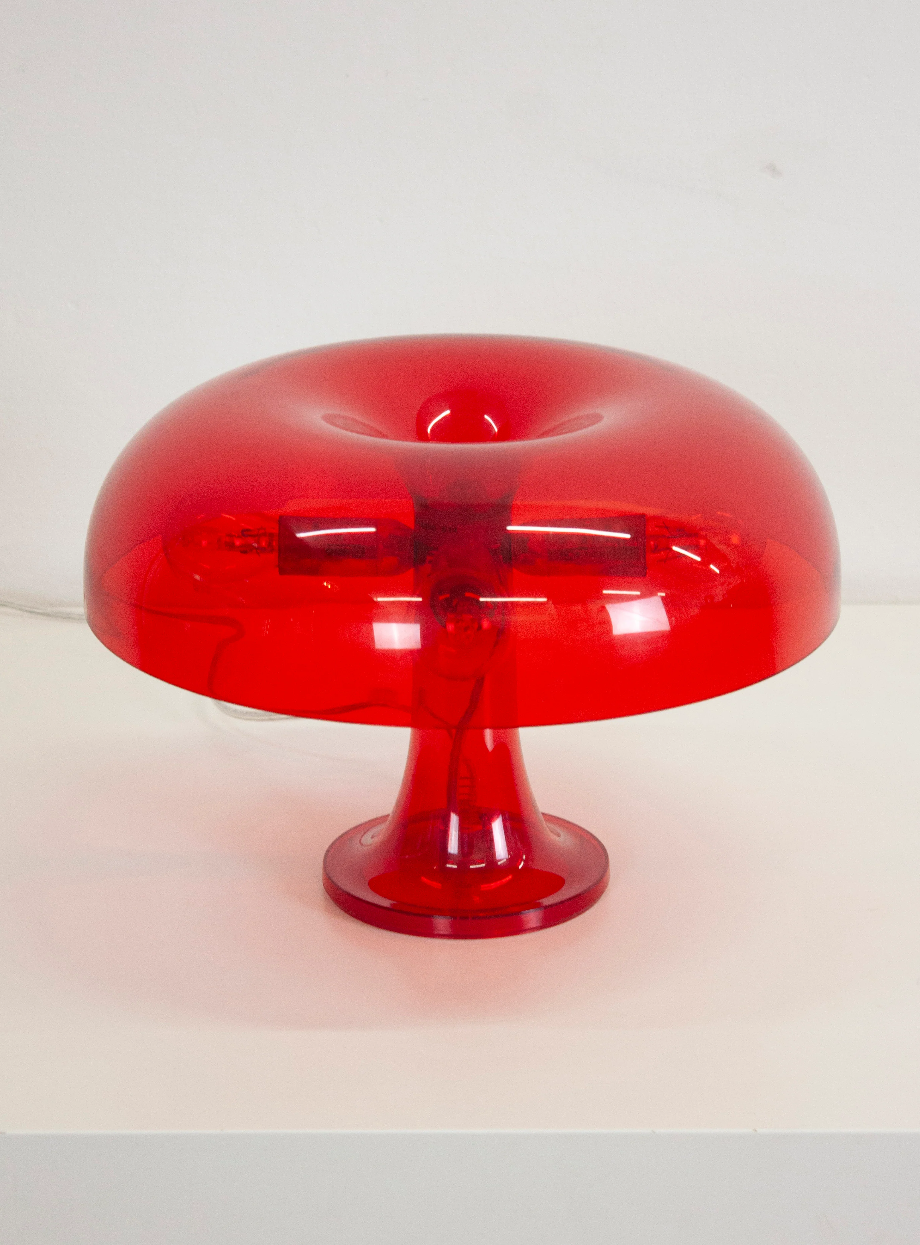 Artemide Nessino Desk Lamp by Giancarlo Mattioli (Translucent Red) - Image 9