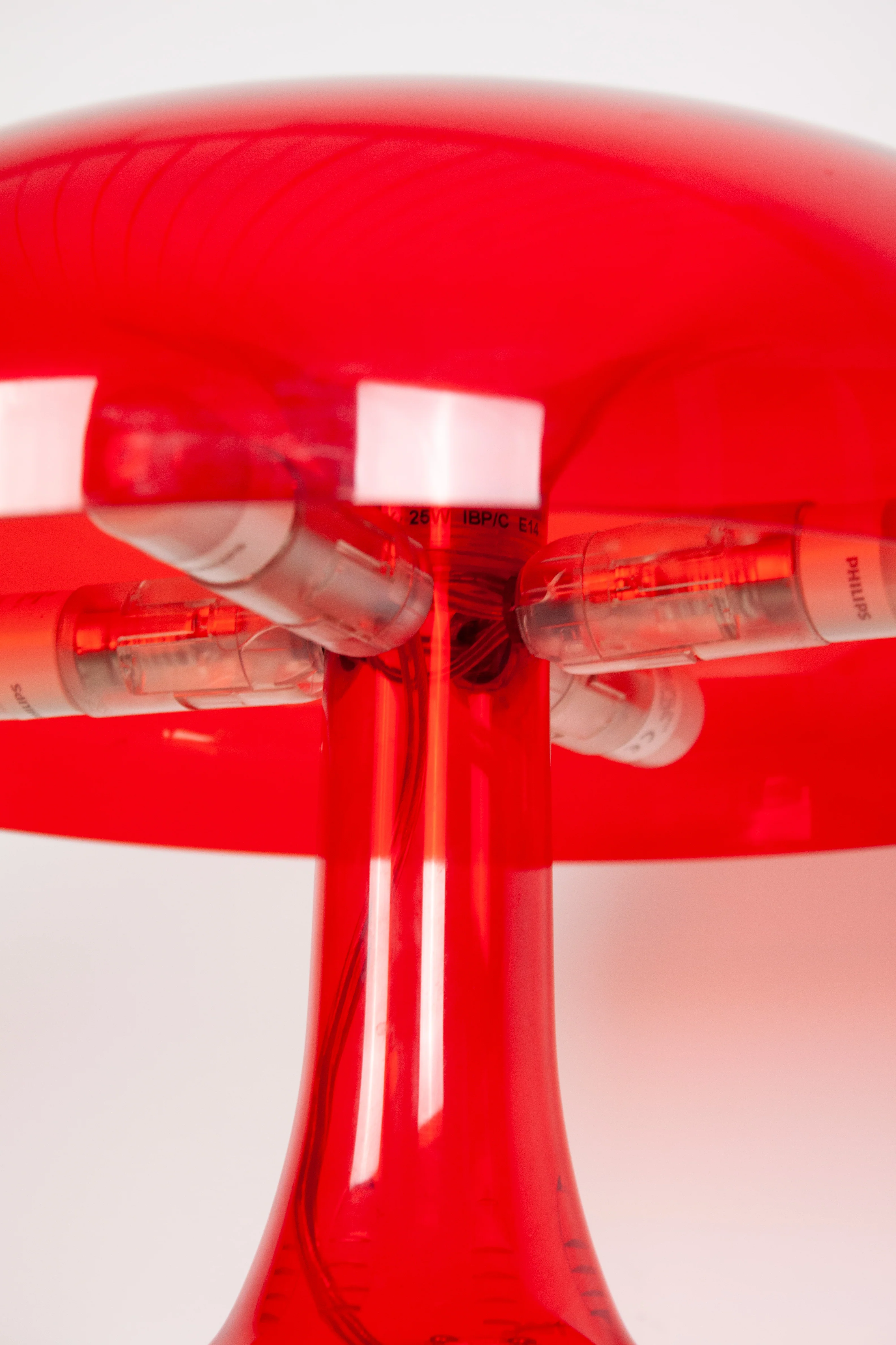 Artemide Nessino Table Lamp by Giancarlo Mattioli (Translucent Red) - Image 10