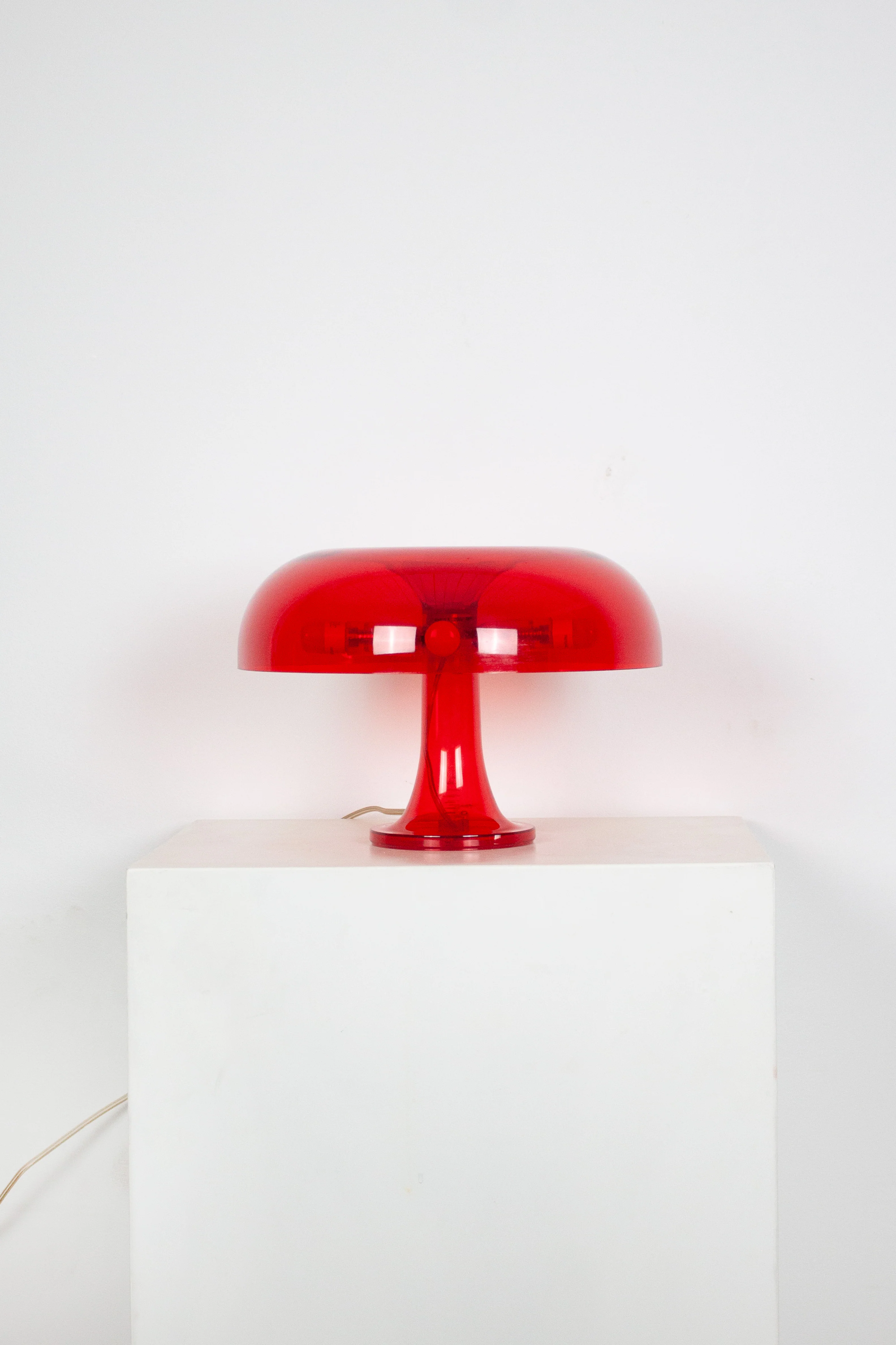 Artemide Nessino Table Lamp by Giancarlo Mattioli (Translucent Red) - Image 3