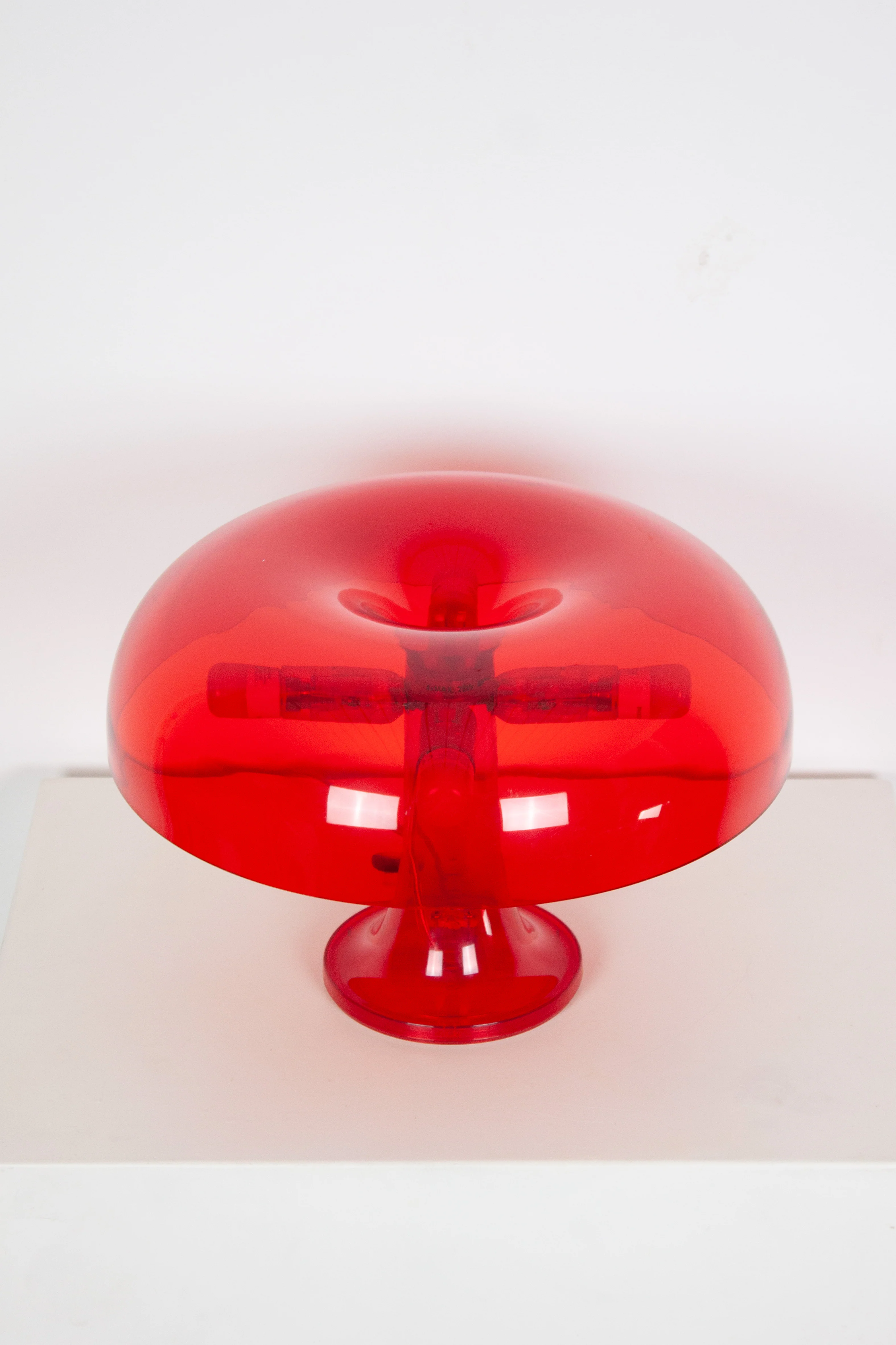 Artemide Nessino Table Lamp by Giancarlo Mattioli (Translucent Red) - Image 5
