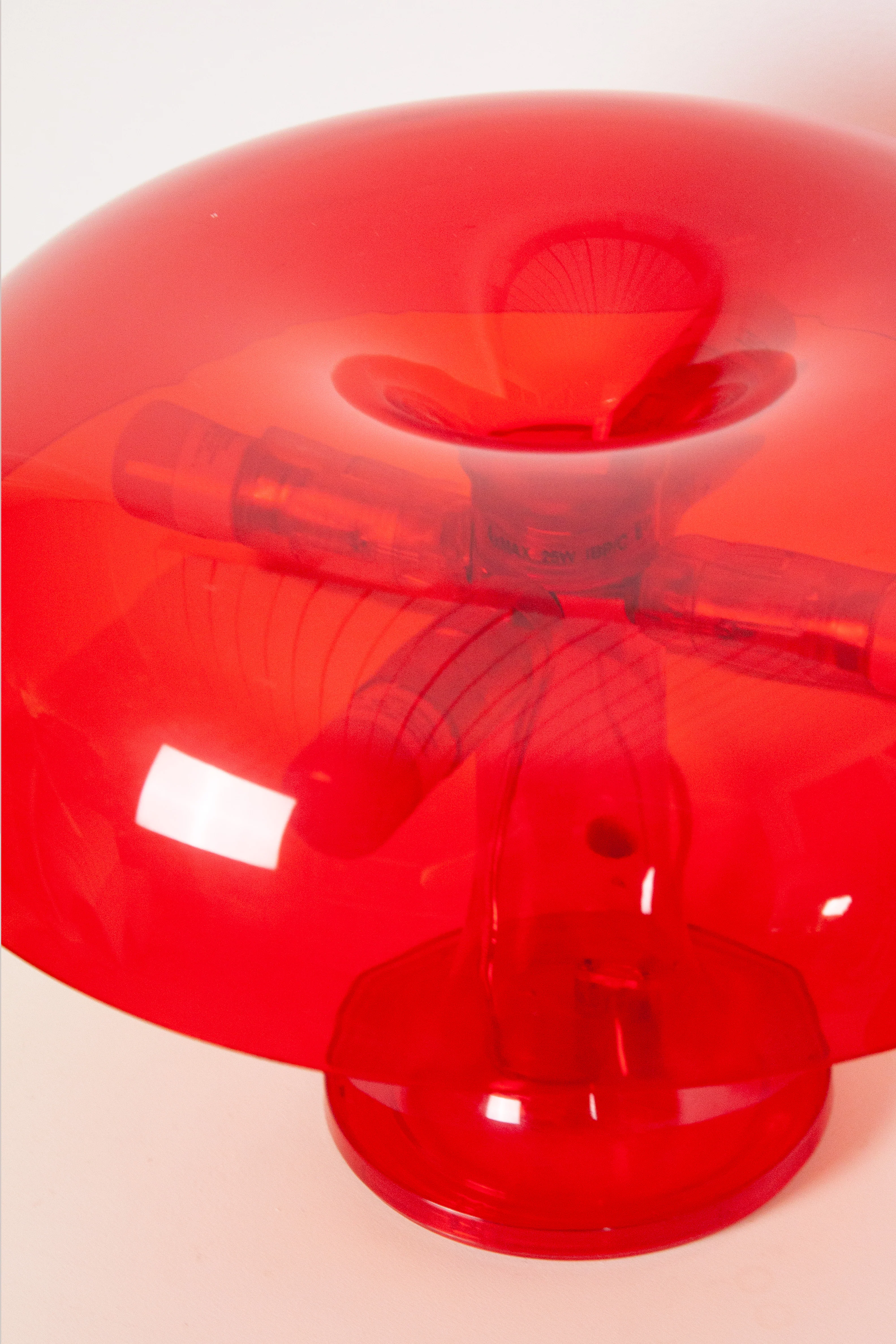 Artemide Nessino Table Lamp by Giancarlo Mattioli (Translucent Red) - Image 9