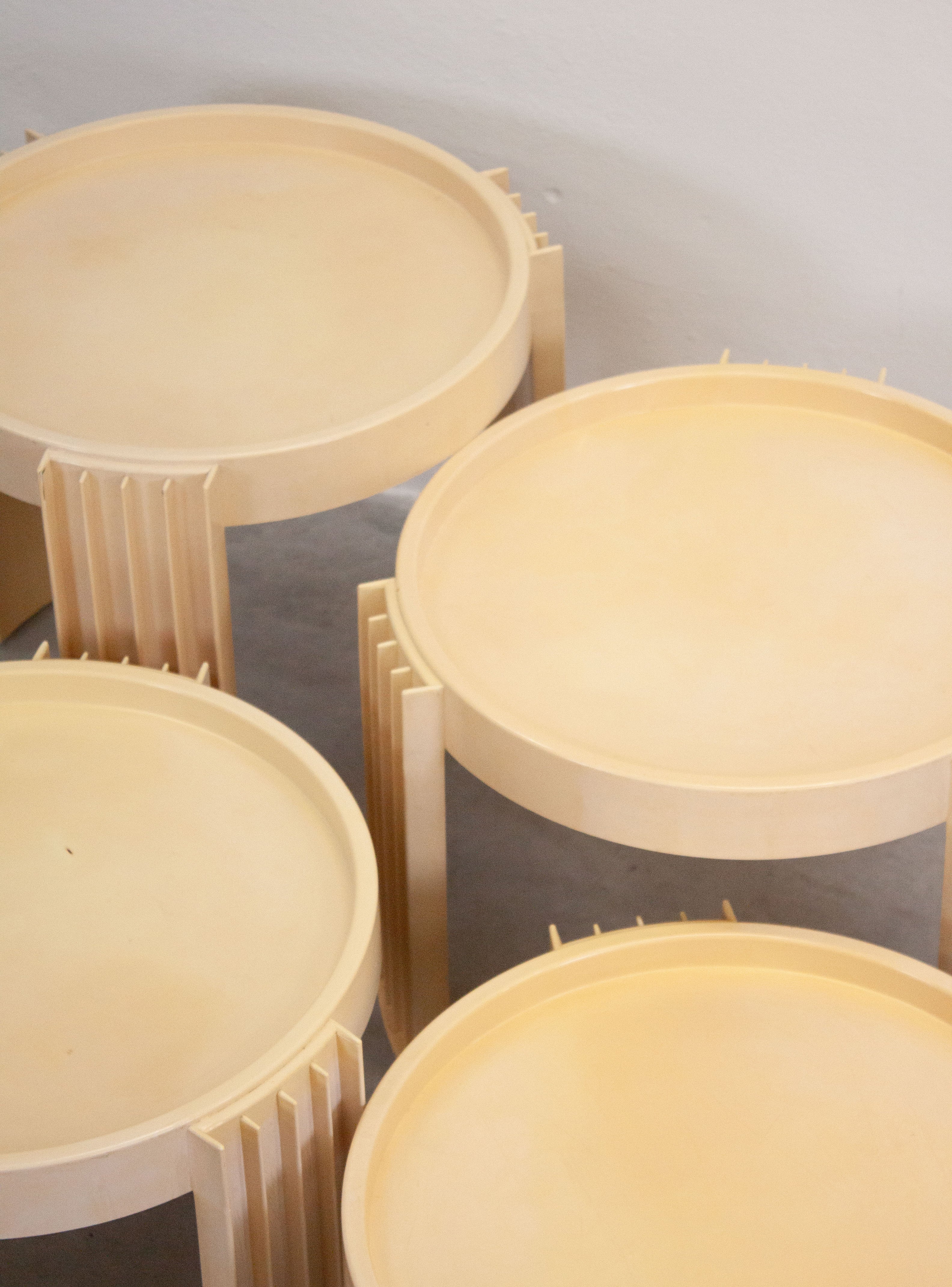 Cassina Marema Nesting Tables by Gianfranco Frattini (Cream) - Image 18