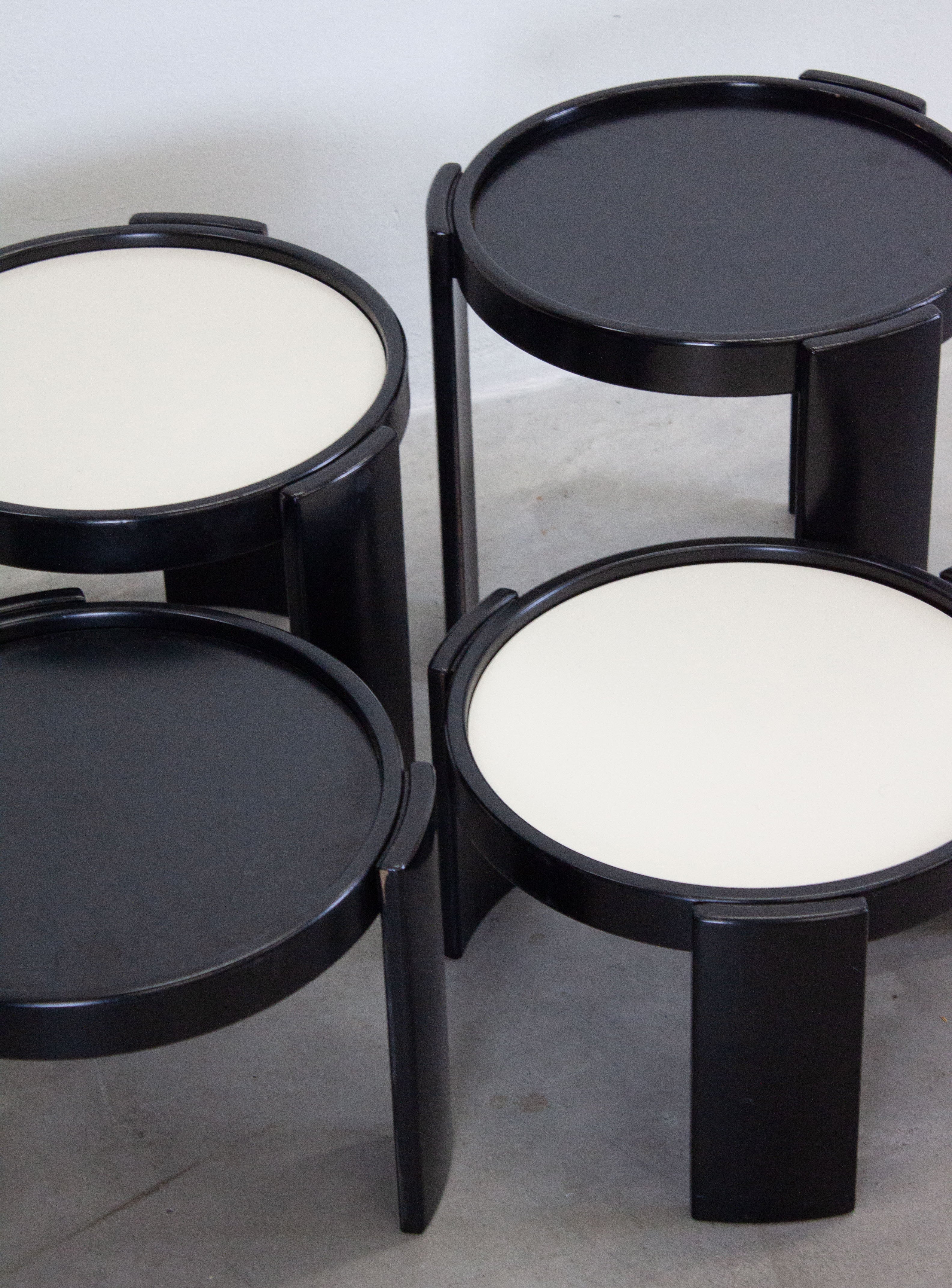 Cassina Nesting Tables by Gianfranco Frattini (Black) - Image 16