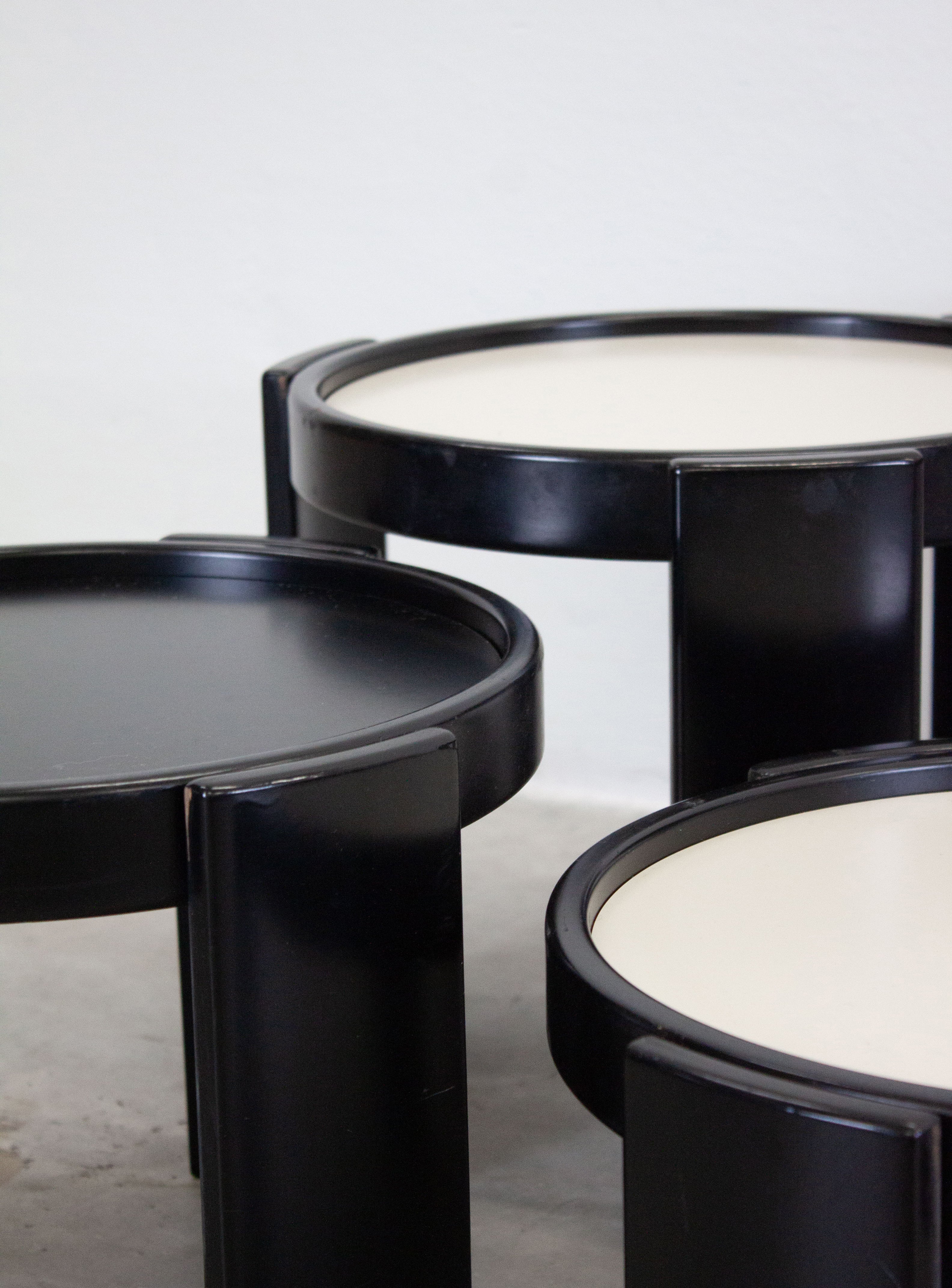 Cassina Nesting Tables by Gianfranco Frattini (Black) - Image 18