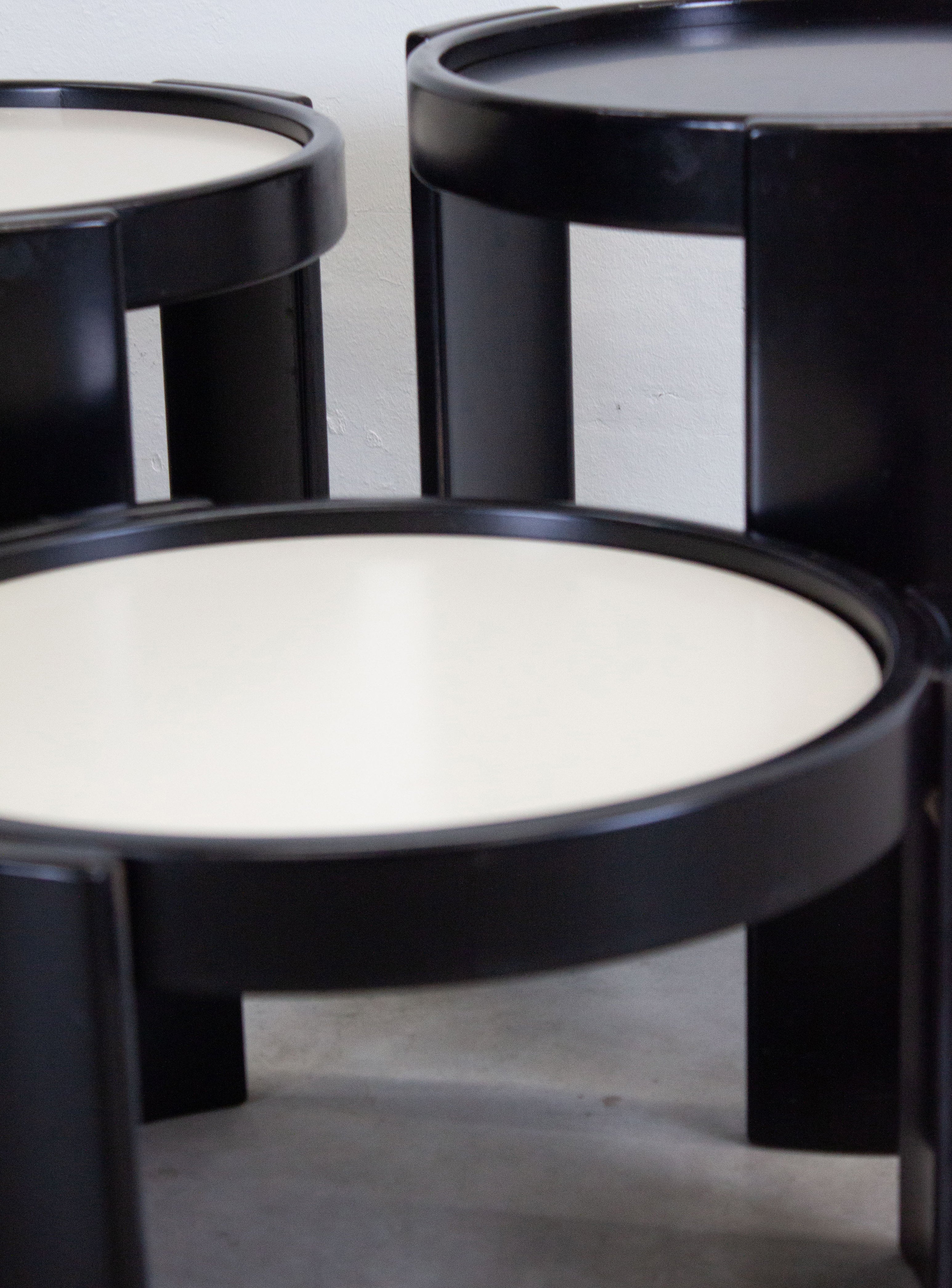 Cassina Nesting Tables by Gianfranco Frattini (Black) - Image 19