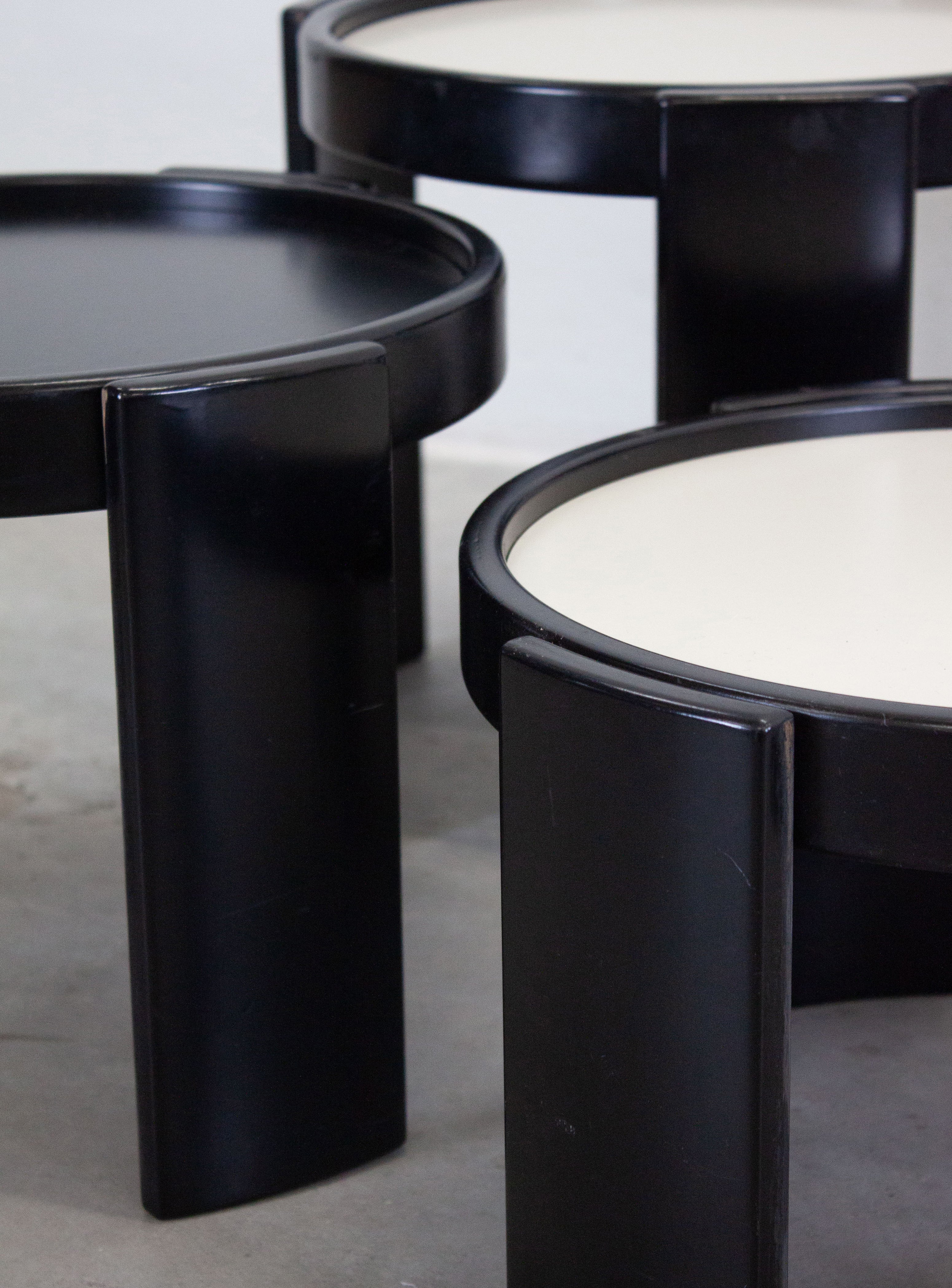 Cassina Nesting Tables by Gianfranco Frattini (Black) - Image 20