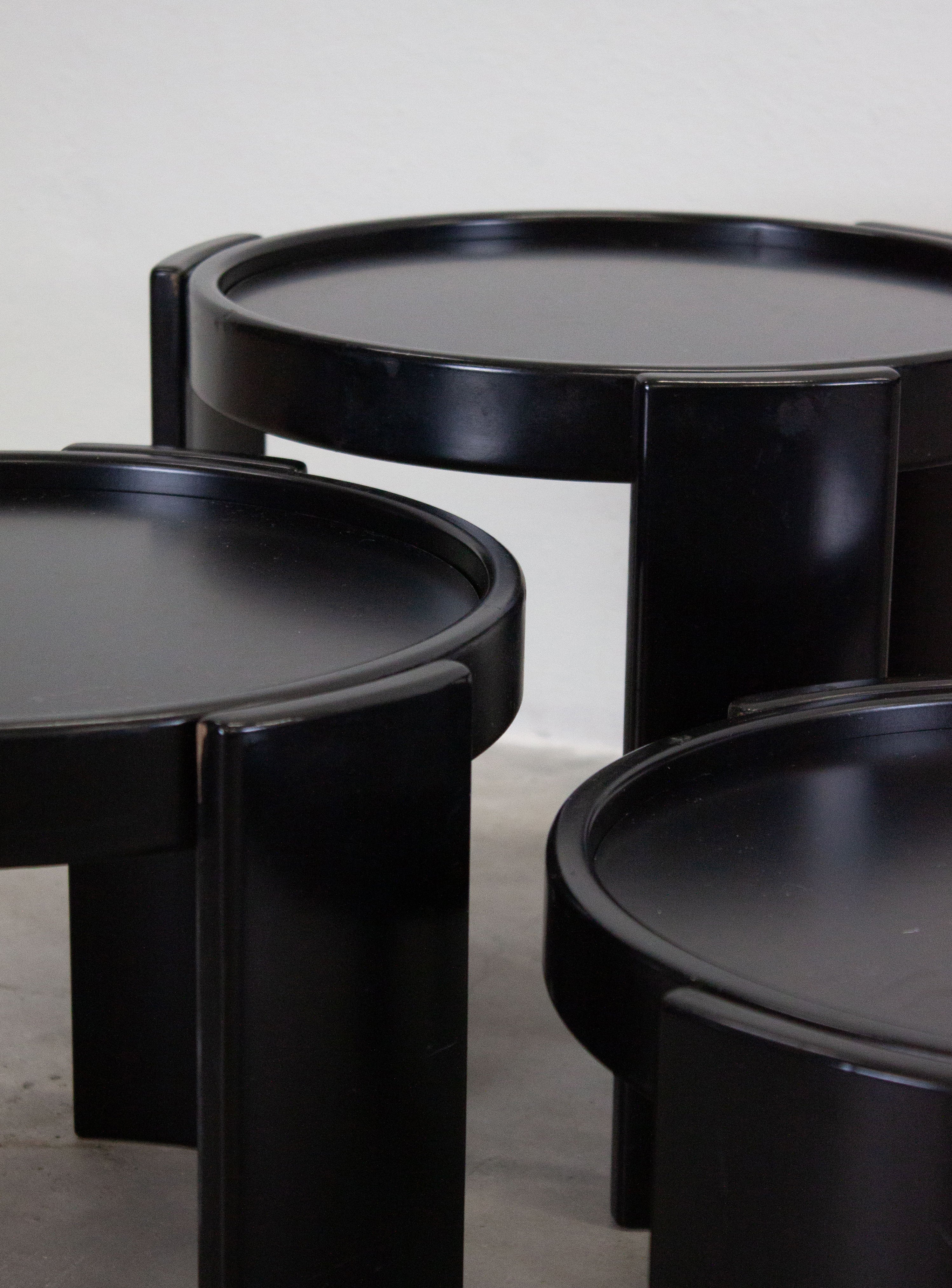 Cassina Nesting Tables by Gianfranco Frattini (Black) - Image 21