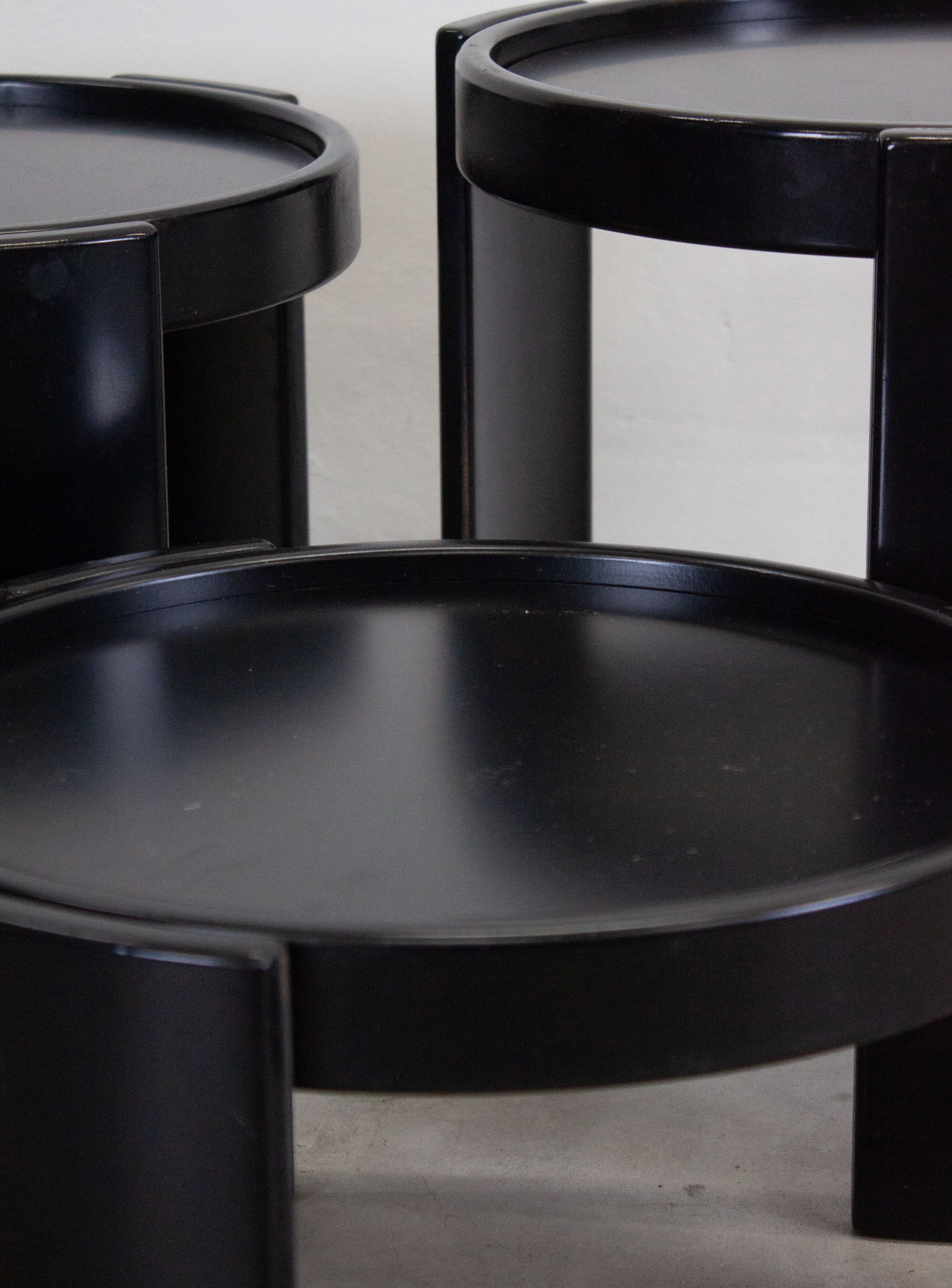 Cassina Nesting Tables by Gianfranco Frattini (Black) - Image 22