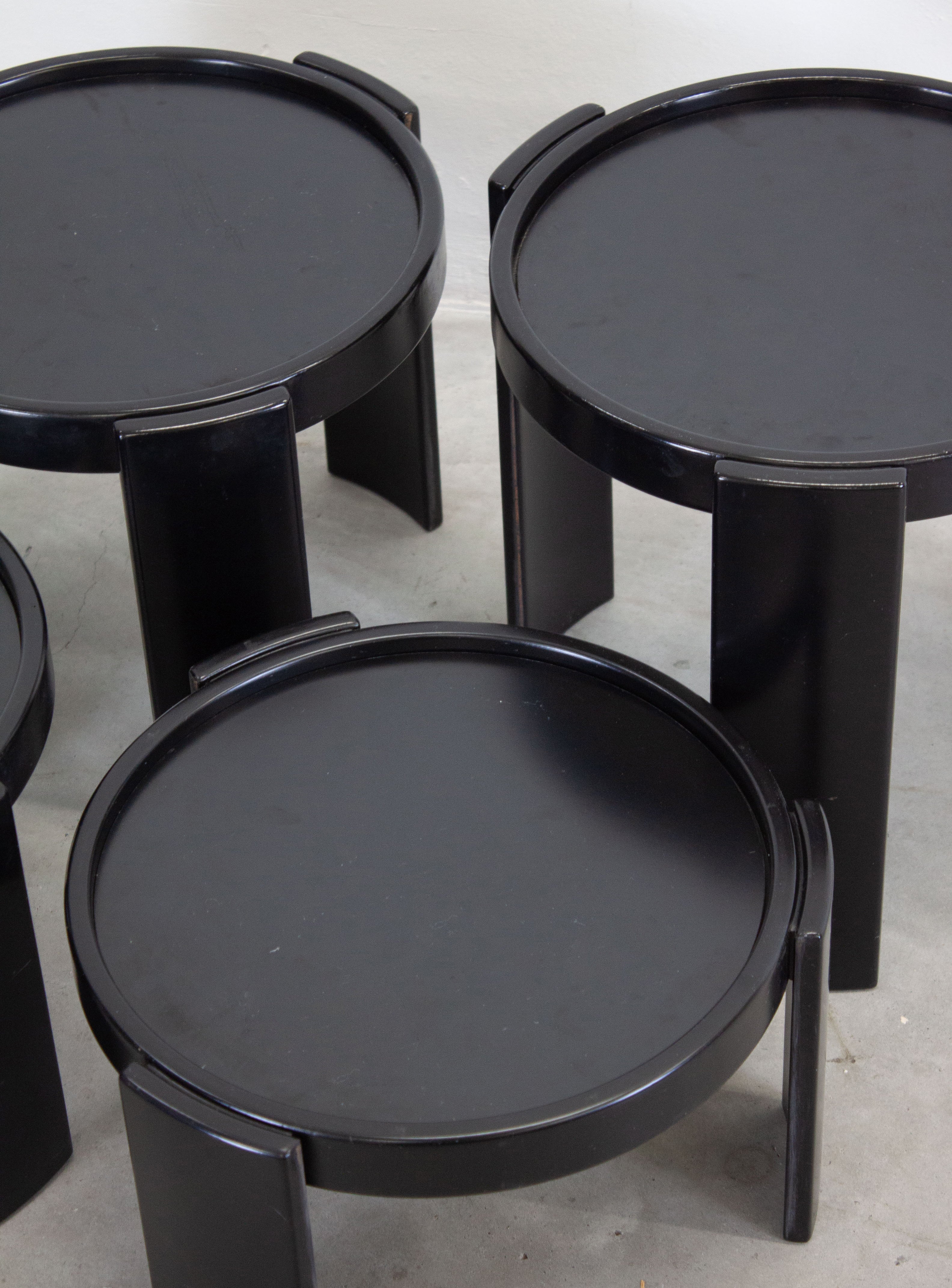 Cassina Nesting Tables by Gianfranco Frattini (Black) - Image 23