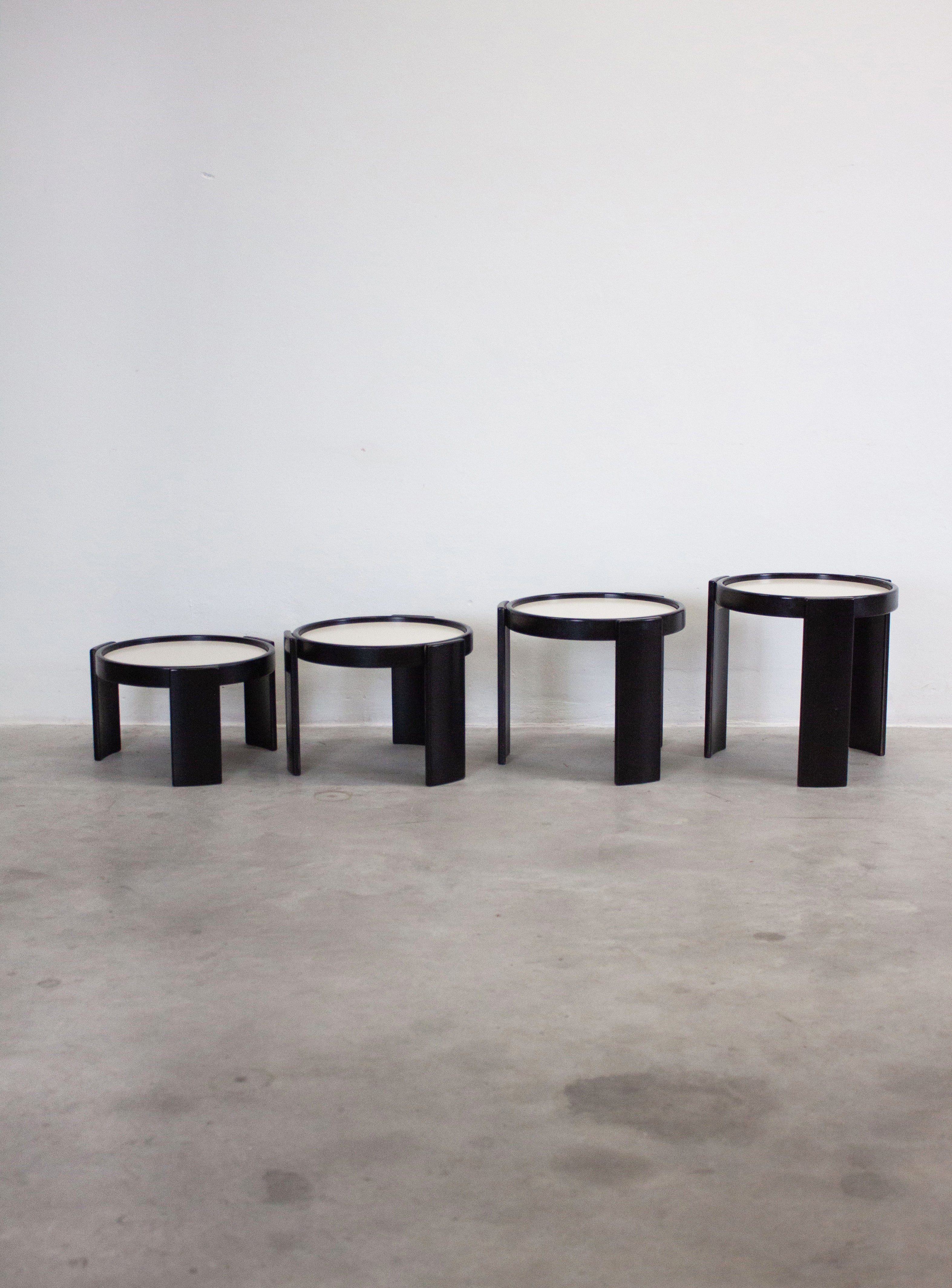 Cassina Nesting Tables by Gianfranco Frattini (Black) - Image 25